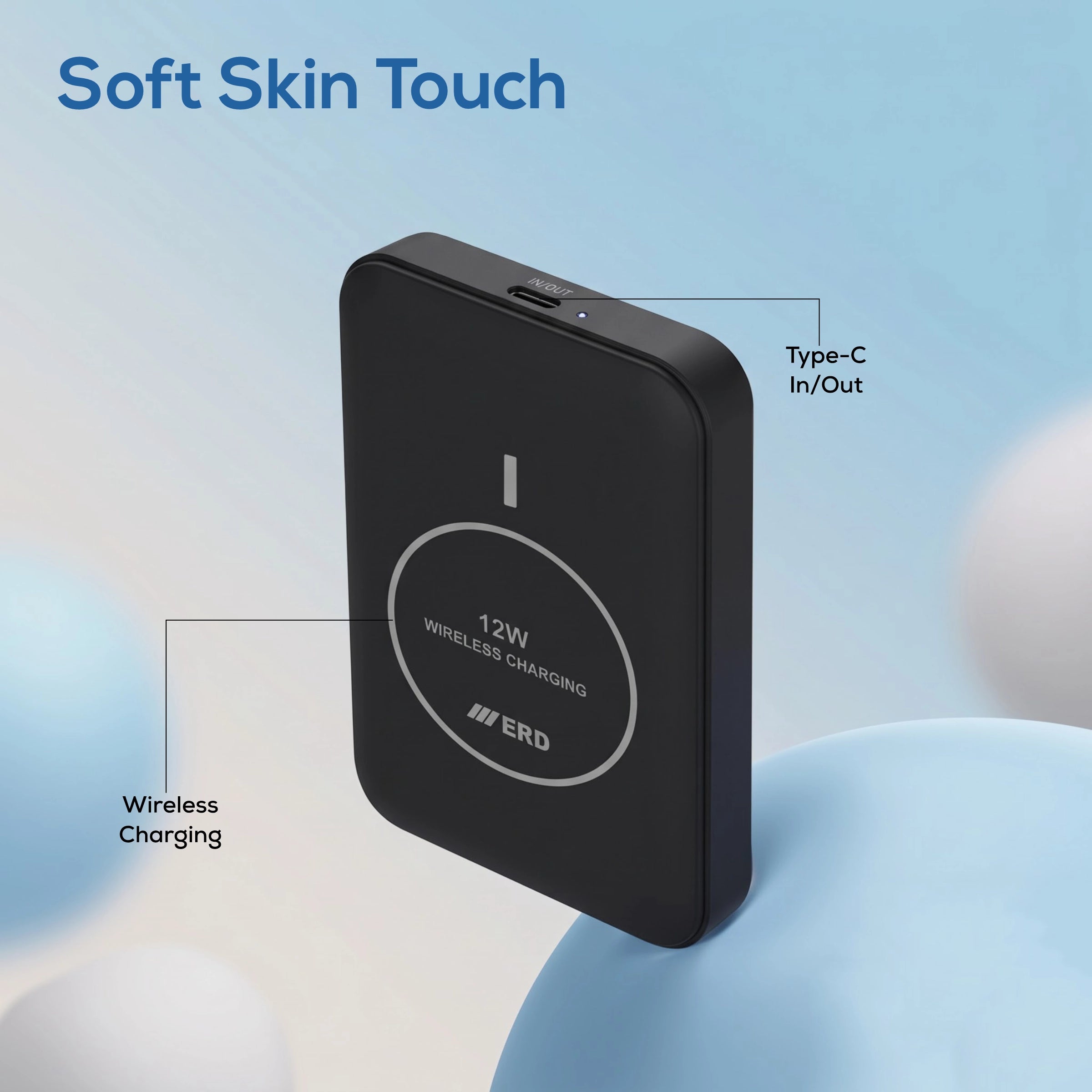ERD PB-184 Power Bank 5000 mAh,12W Wireless Charging