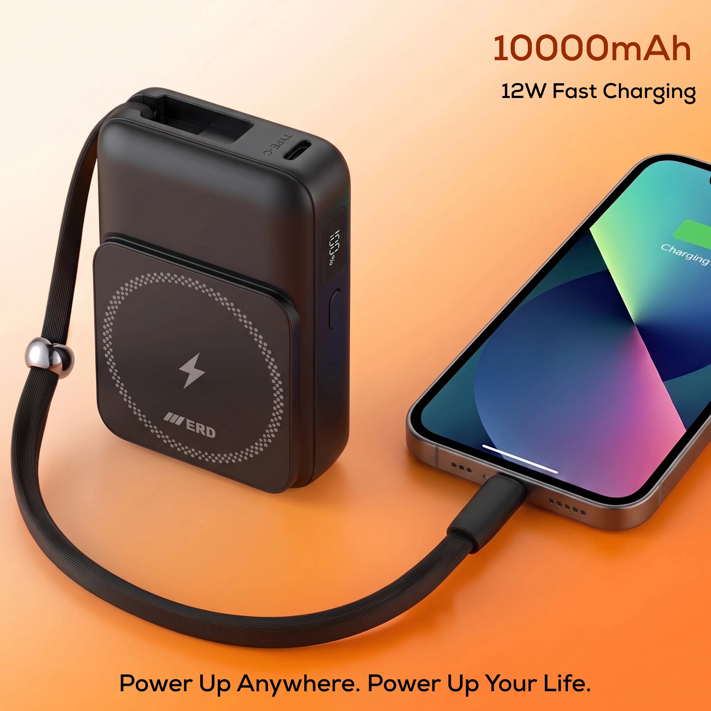 ERD PB-402 Power Bank 10000 mAh, 15W Wireless Charging