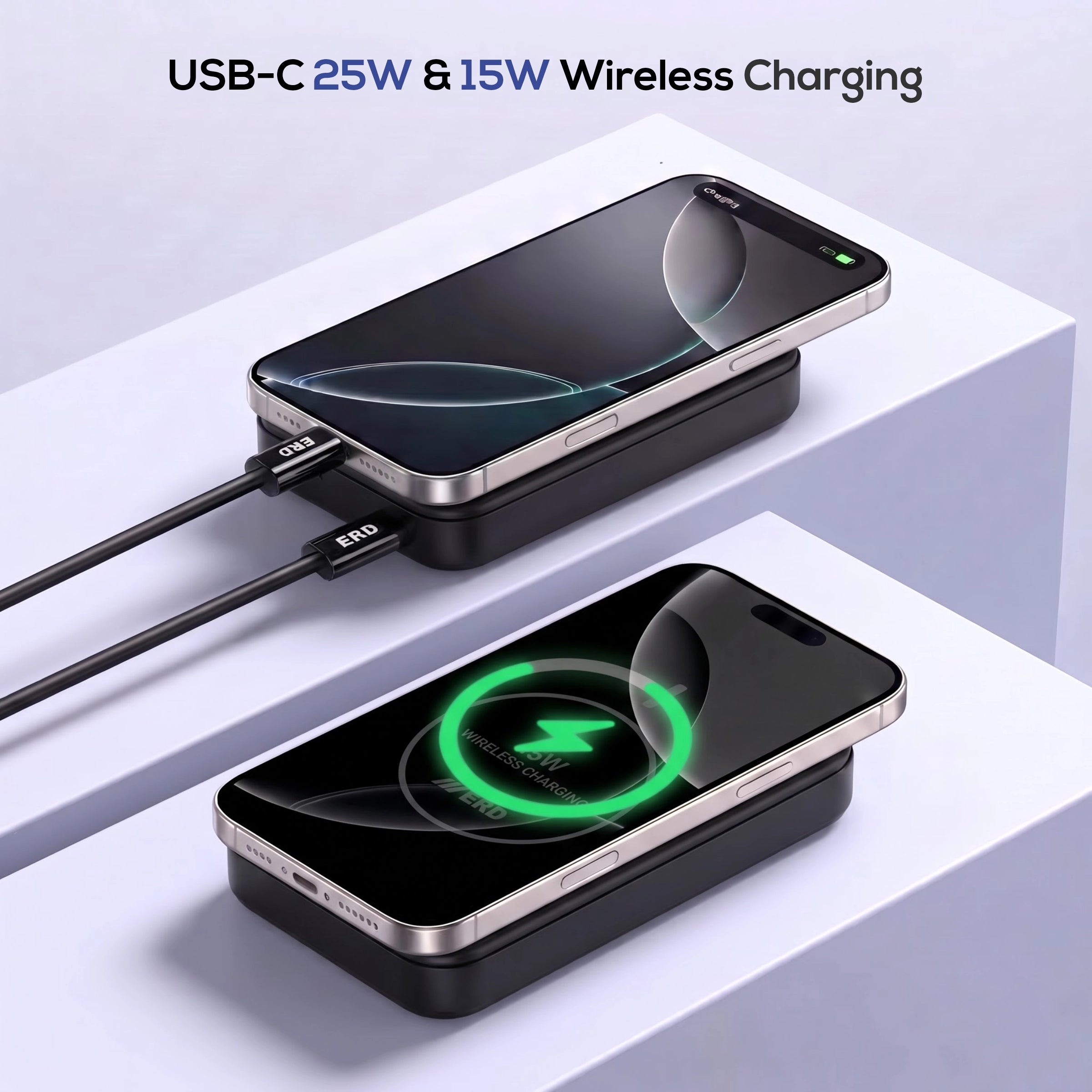 ERD PB-182  Power Bank 10000 mAh, 15WWireless Charging