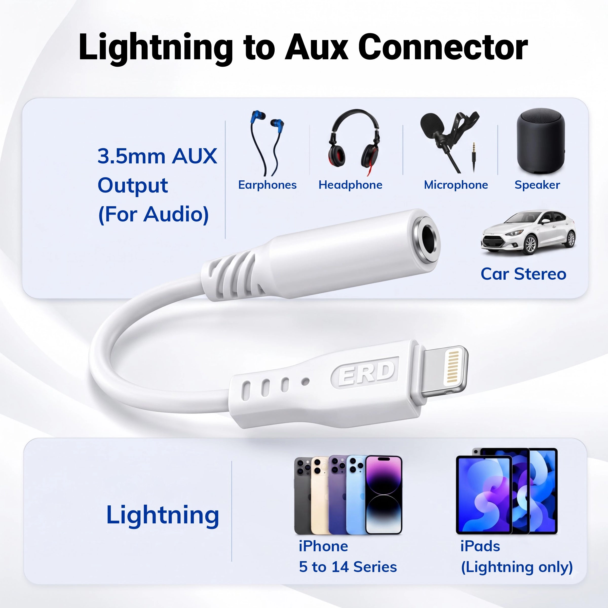 ERD UC-209 Lightning To 3.5mm FEMALE AUX