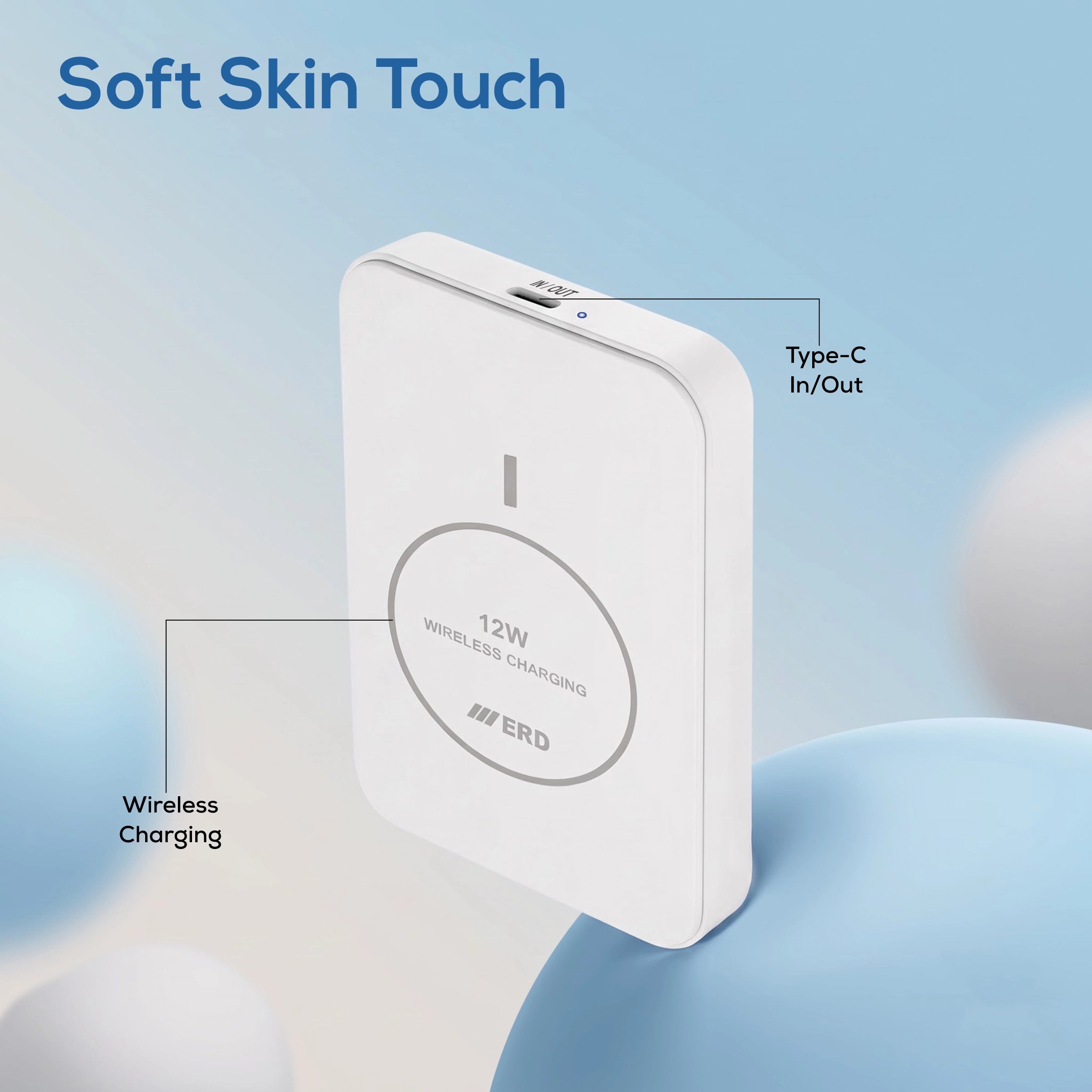 ERD PB-184 Power Bank 5000 mAh,12W Wireless Charging