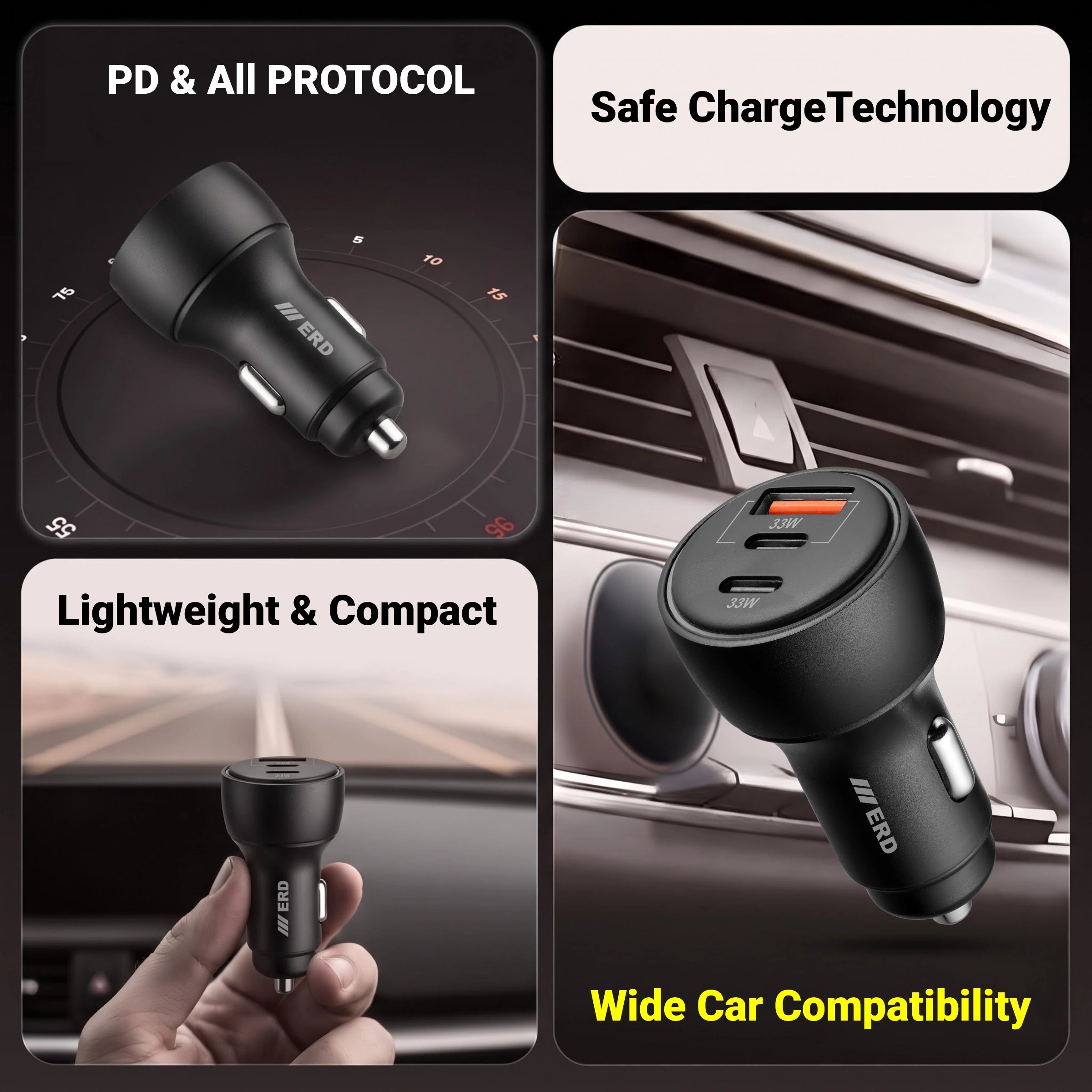 ERD CC-147 Triple USB Charger 66W