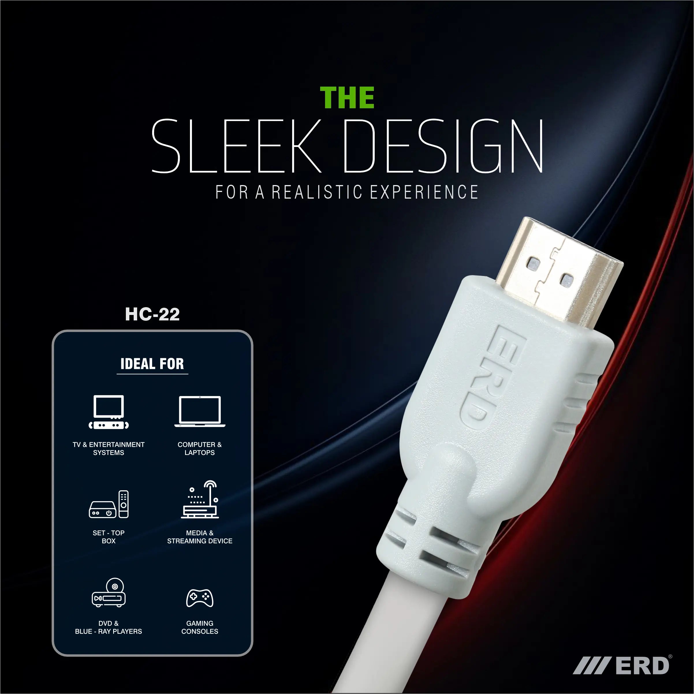 ERD HC-22 High Speed HDMI Cable with Ethernet (3 Meter)