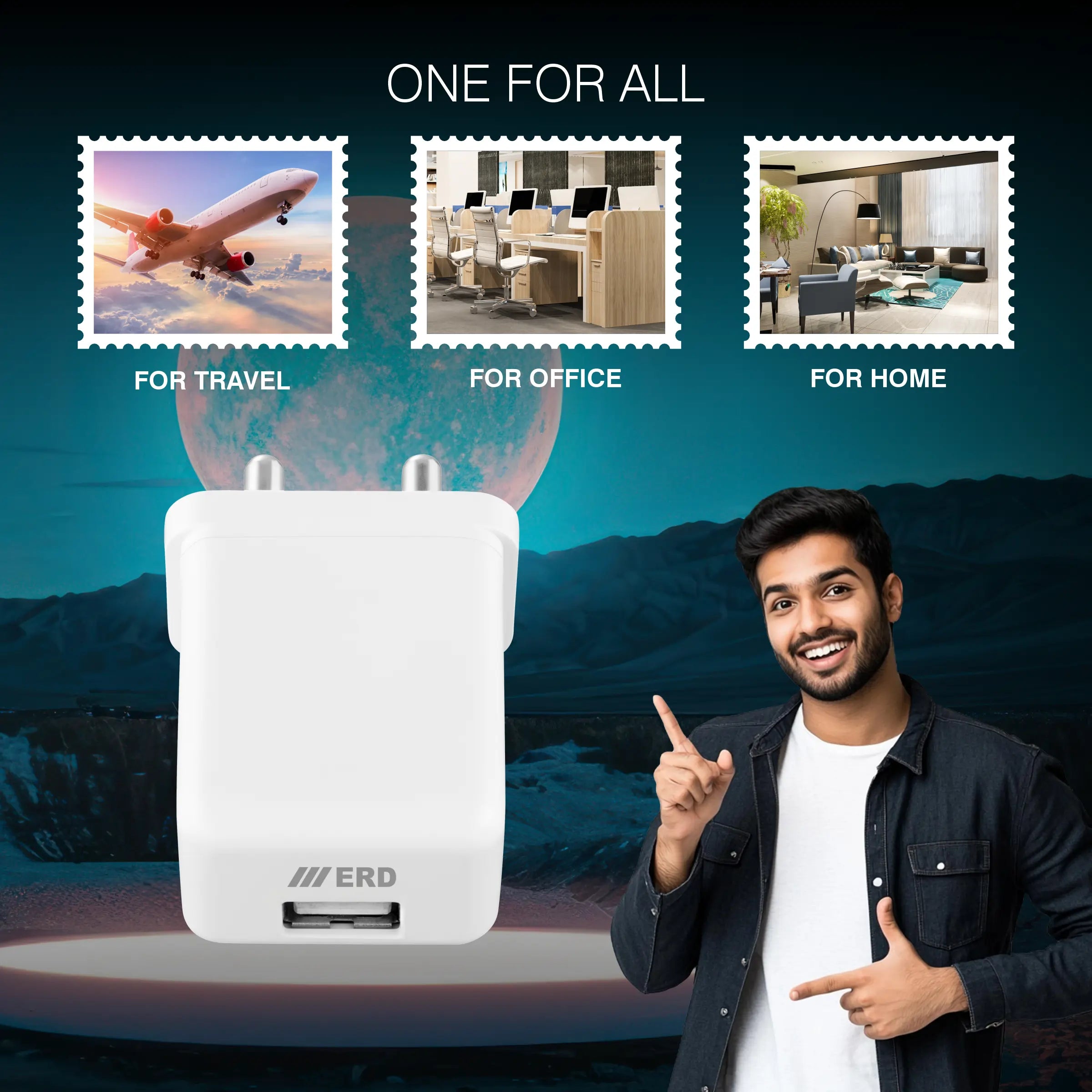 ERD TC-102 USB A Charger with Lighting Cable 5V/2Amp (10W)