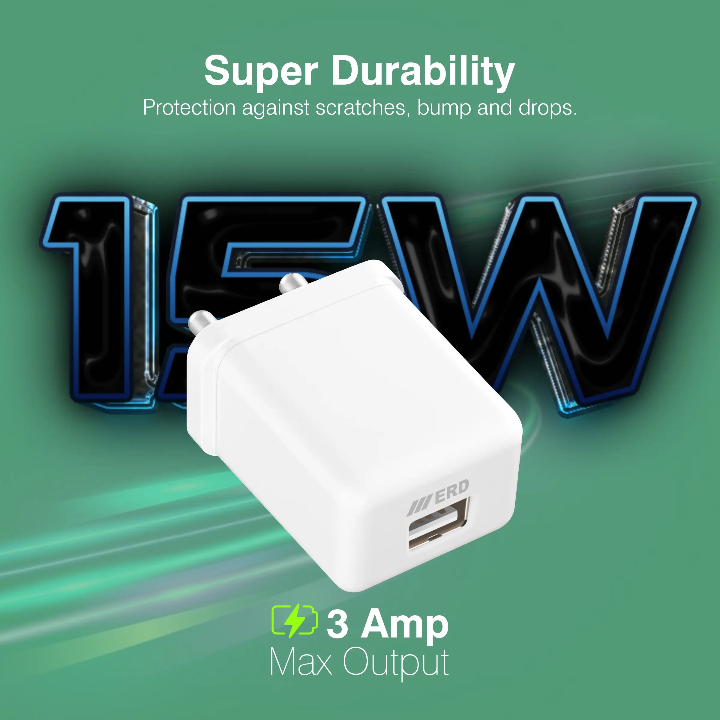 ERD TC-104 CHARGER + MICRO USB WHITE 15W