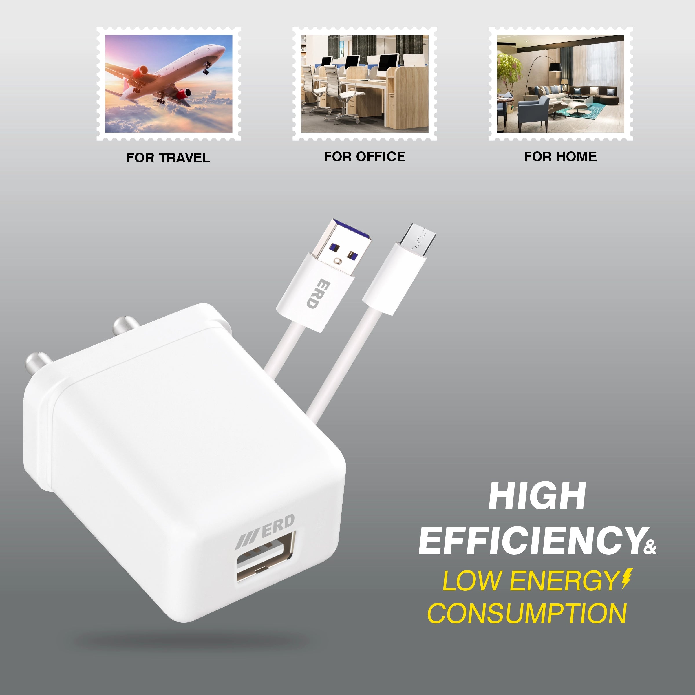 ERD TC-121 CHARGER MICRO QC WHT 20W