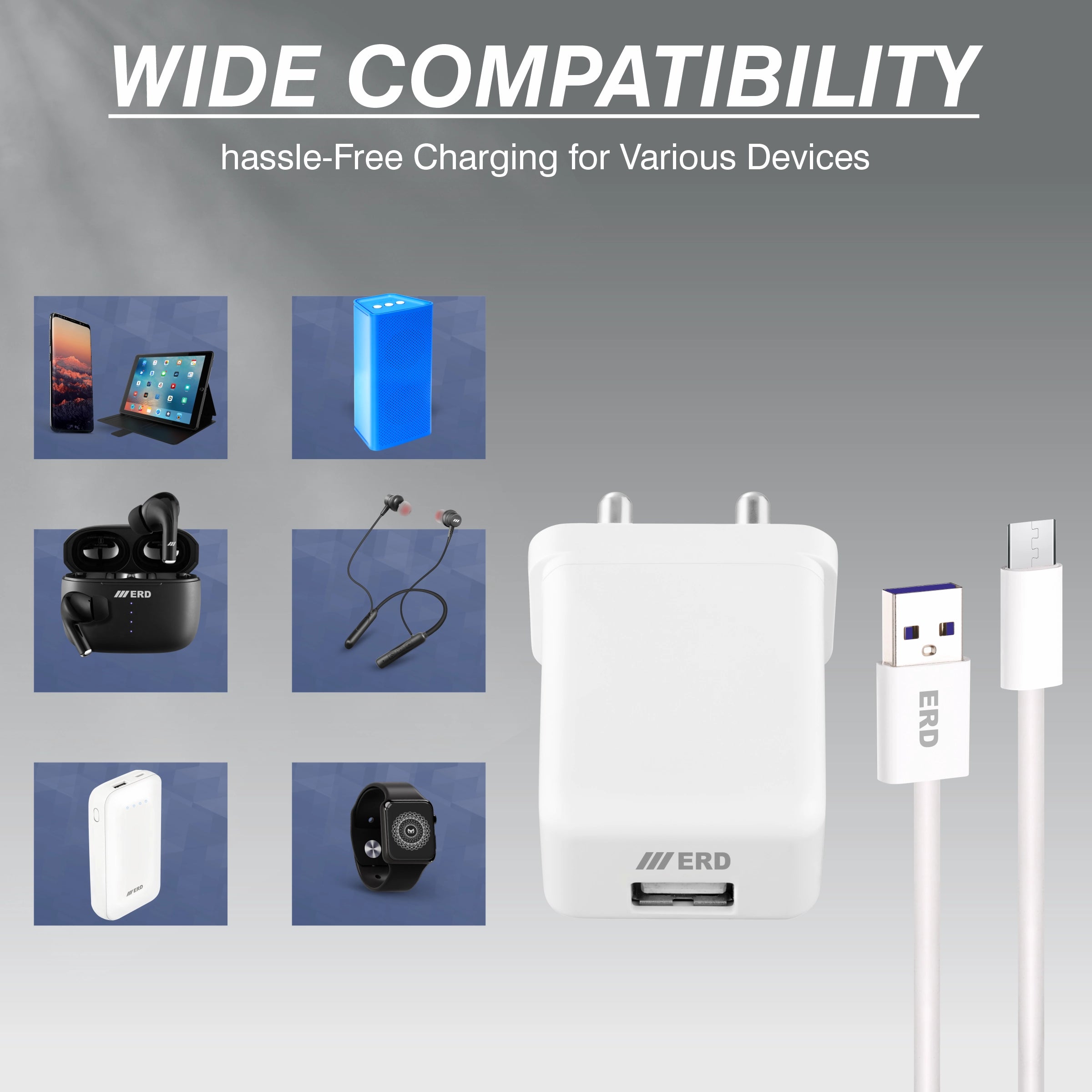 ERD TC-121 CHARGER MICRO QC WHT 20W