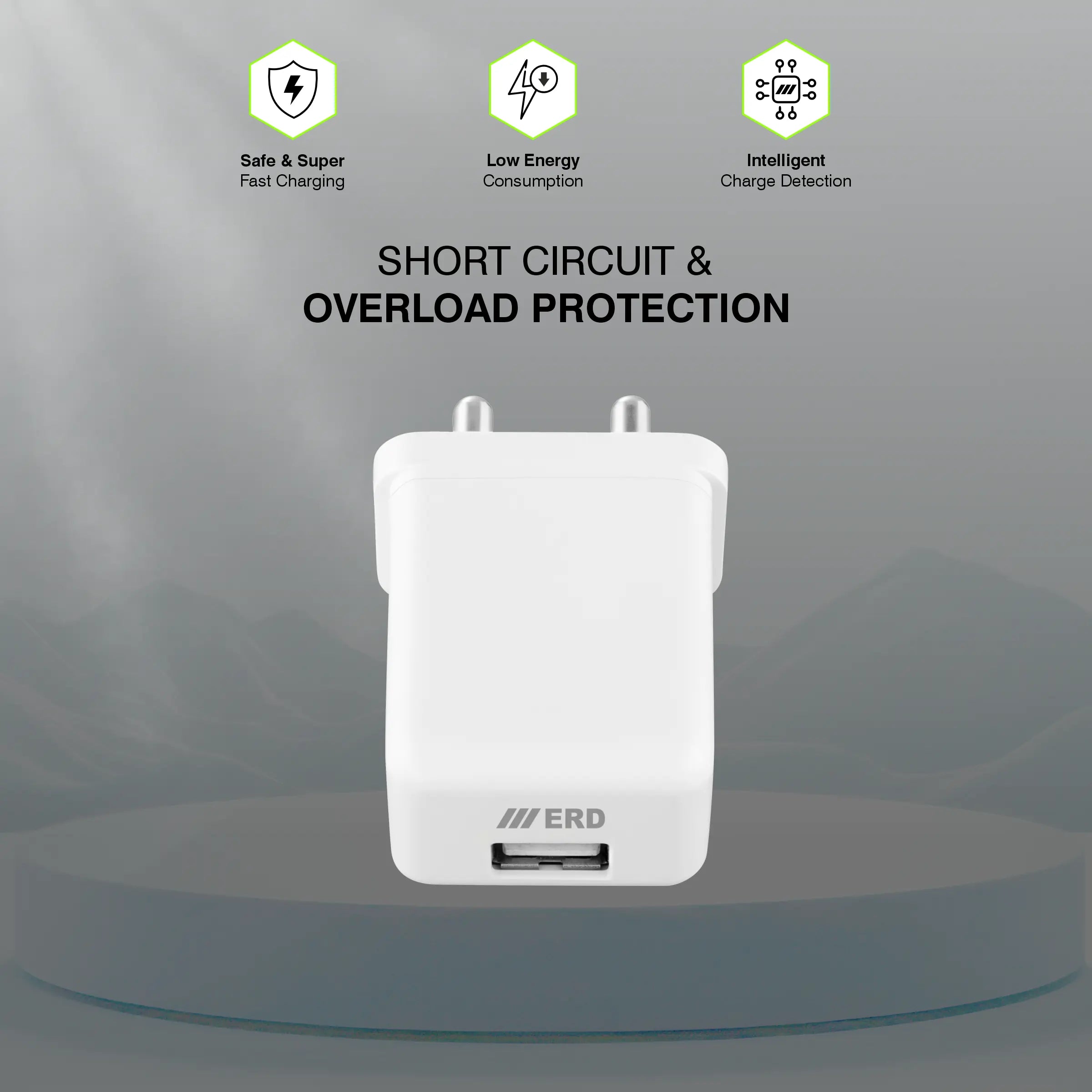 ERD TC-121 CHARGER + USB-C QC WHT 20W