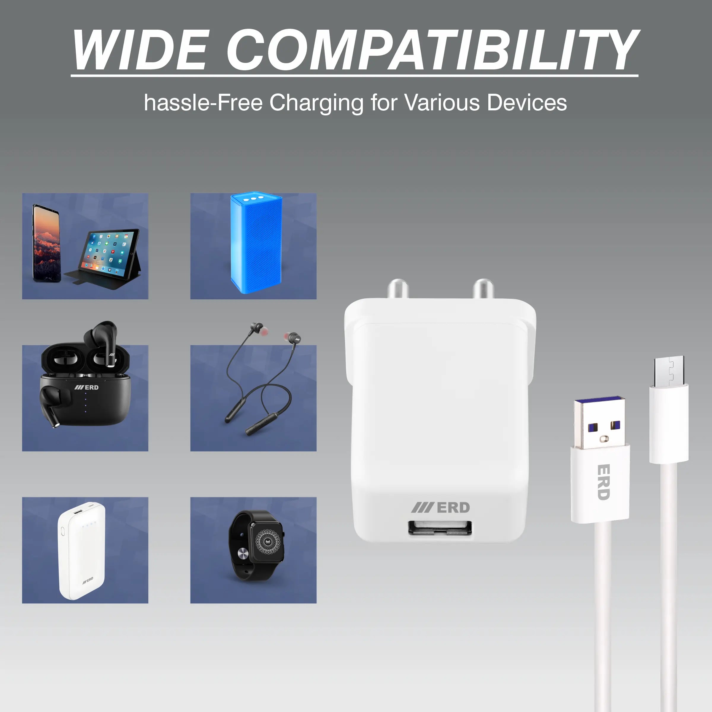 ERD TC-121 CHARGER + USB-C QC WHT 20W