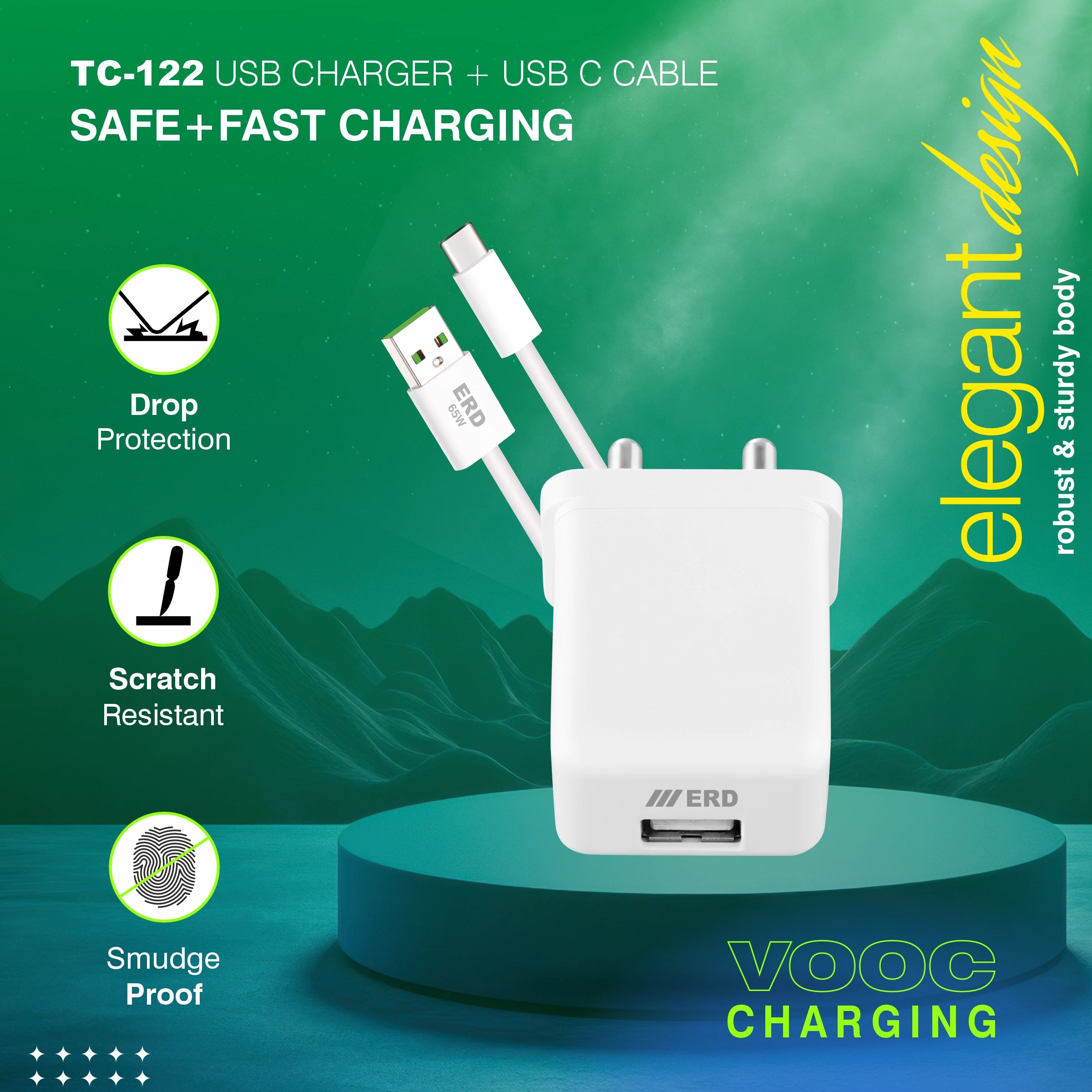 ERD TC-122 CHARGER USB-C VOOK WHT 20W