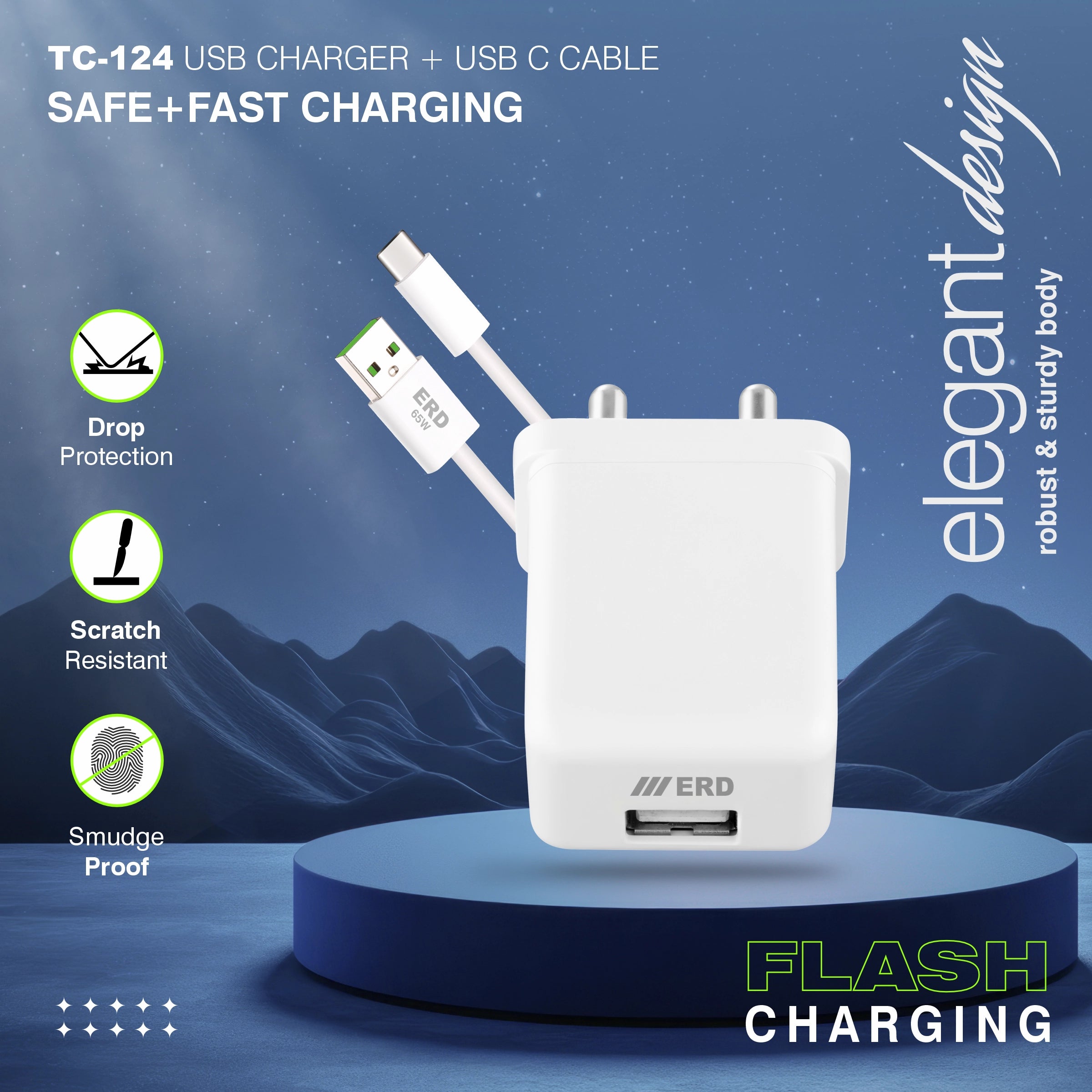 ERD TC-124 CHARGER  USB-C FLASH 44W