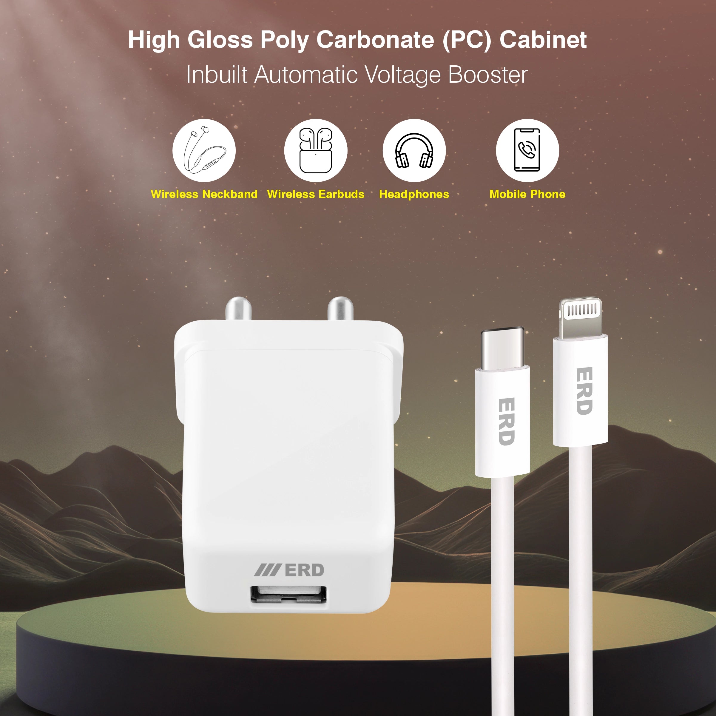 ERD TC-131 CHARGER USB-C TO LIGHTING PD WHT 20W