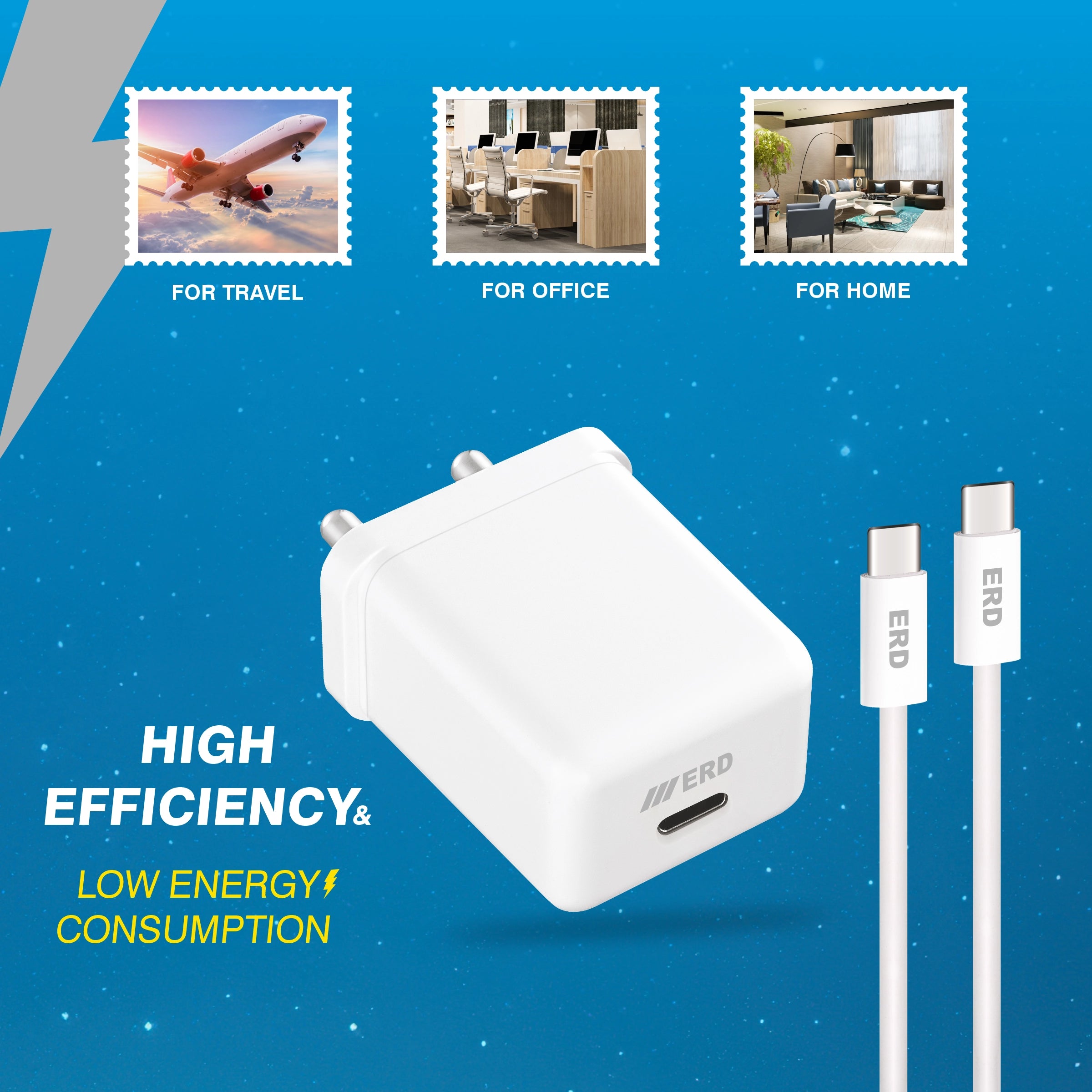 ERD TC-131 CHARGER USB-C 1P15 TO C PD WHT 20W