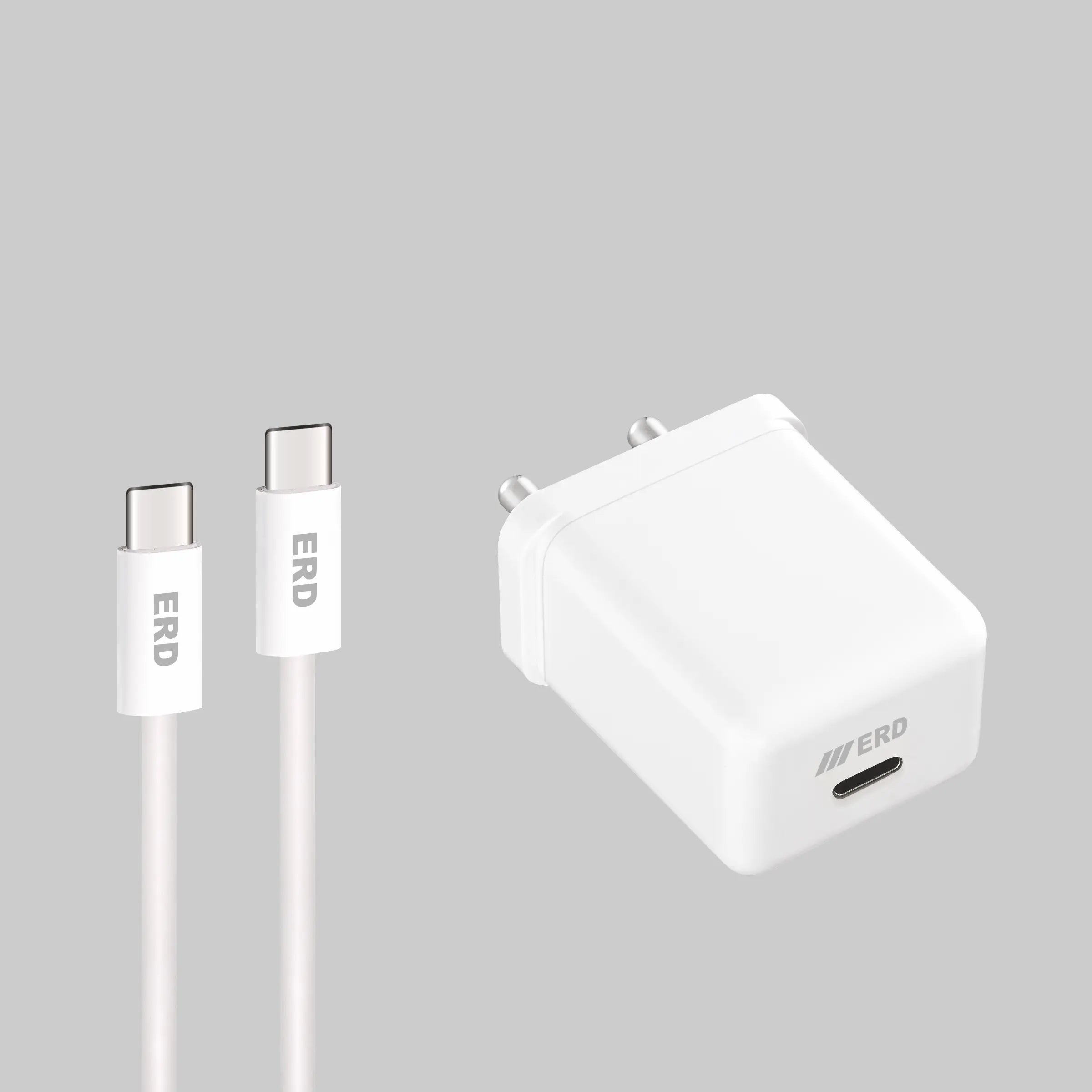 ERD TC-132 CHARGER+USB-C TO C PD WHT 25W