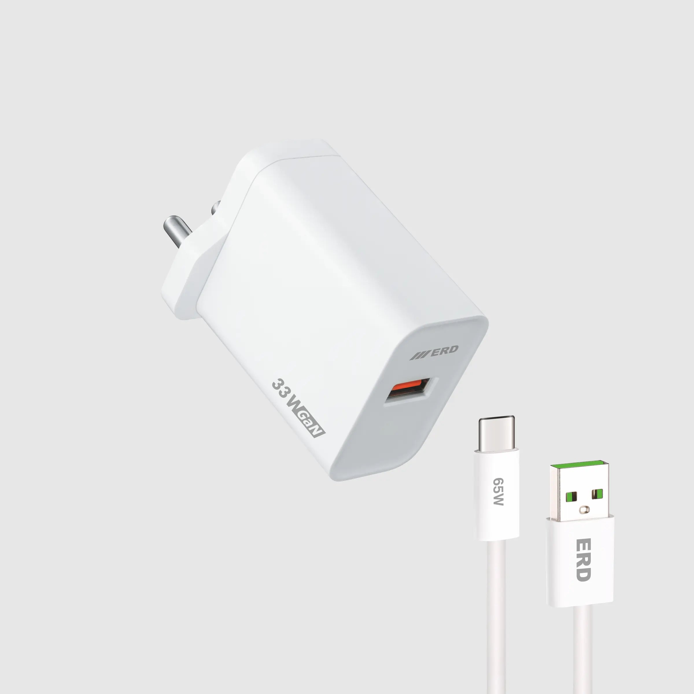 TC-125 USB A GaN Charger With A To C Cable,33W