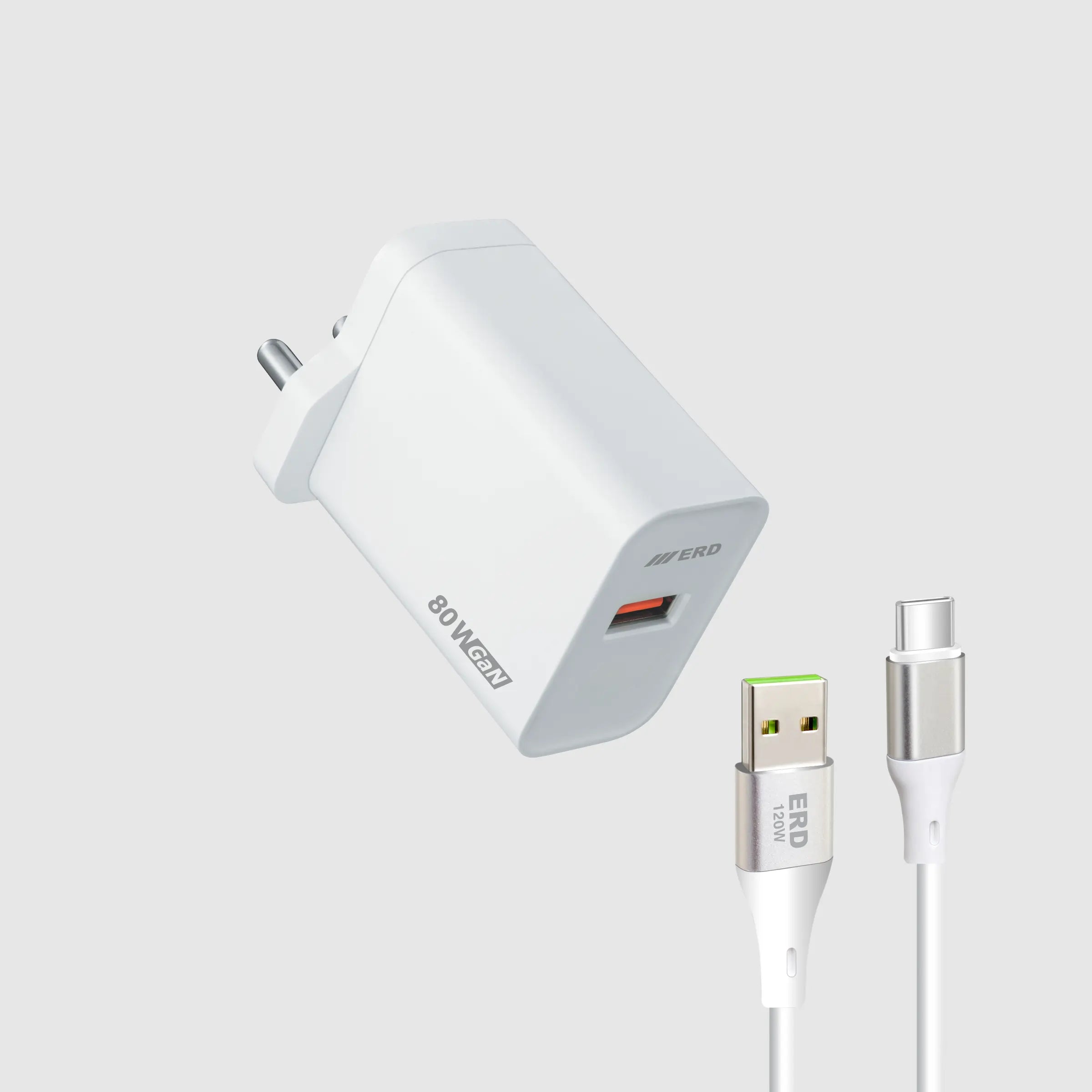 TC-166 USB-A GaN Charger With A to C Cable, 80W