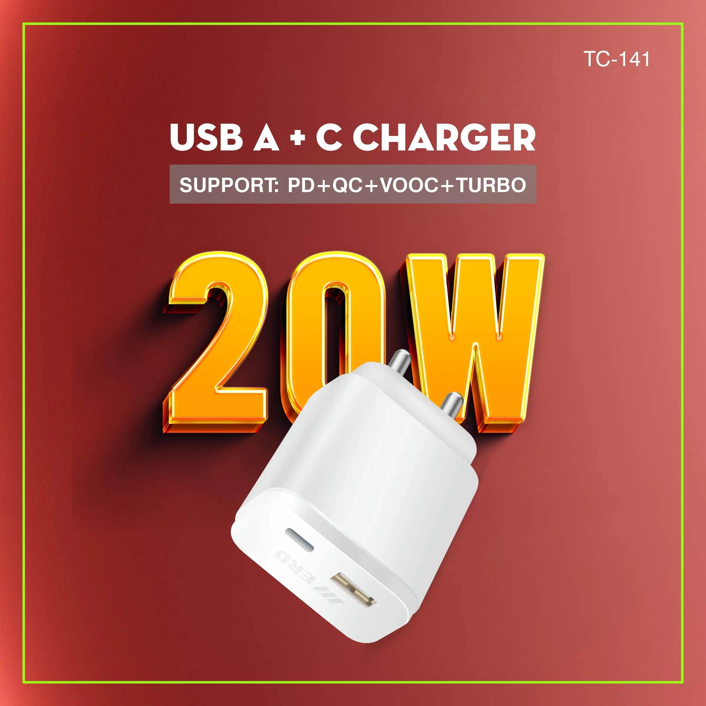ERD TC-141 USB A+C CHARGER DOCK 20W