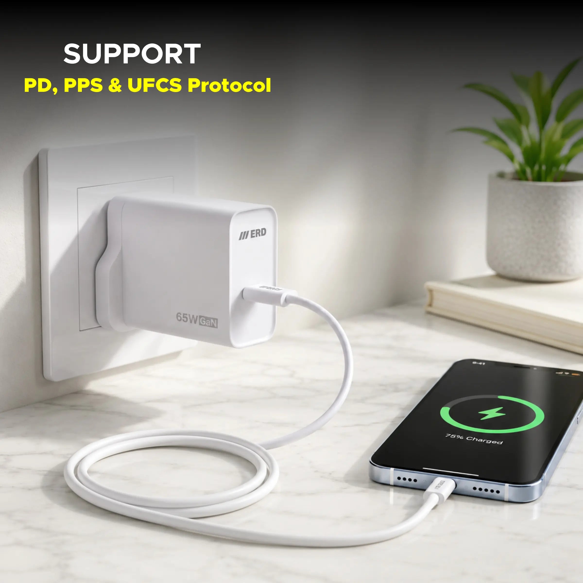 TC-155 USB-C GaN Charger, 65W WIth C to C Cable