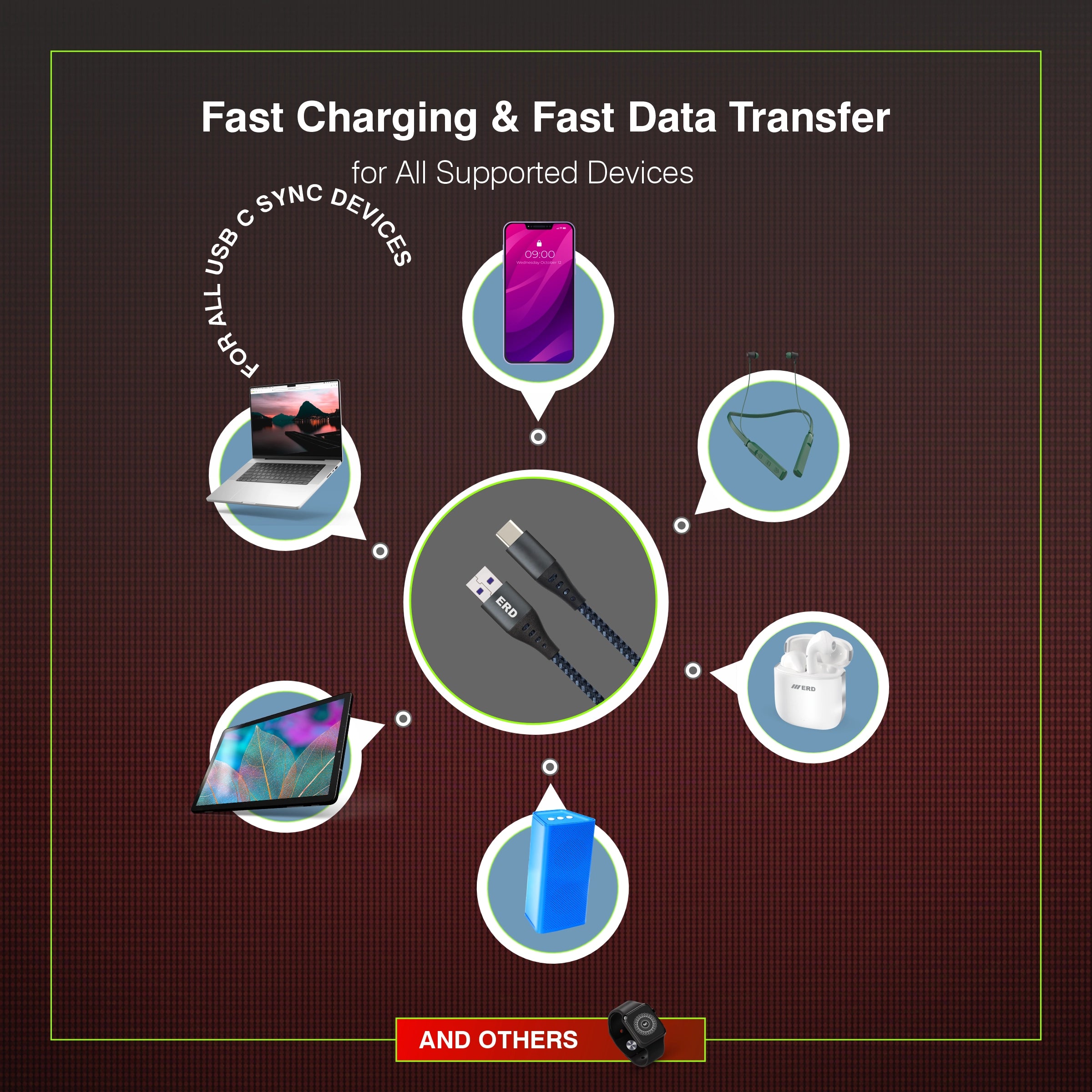 ERD UC-332 USB-C DATA CABLE BMG 65W