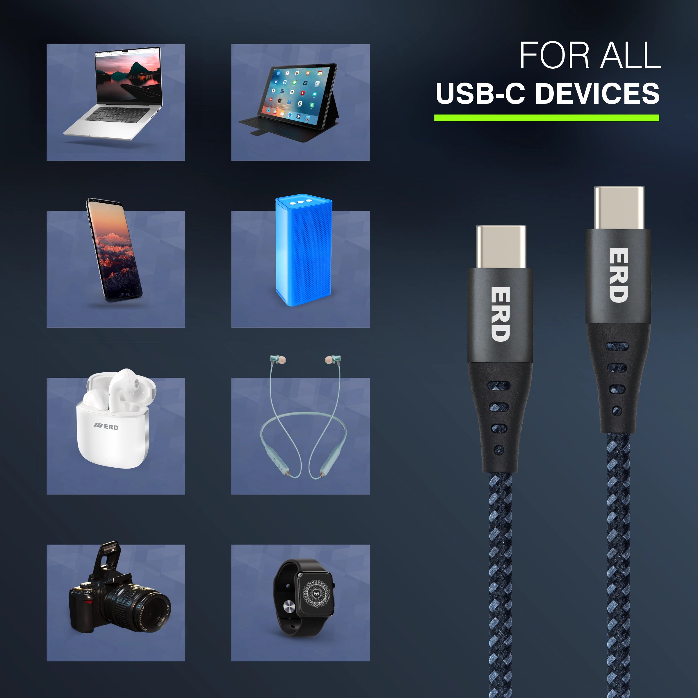 ERD UC-333 USB-C TO C CABLE BMG 65W