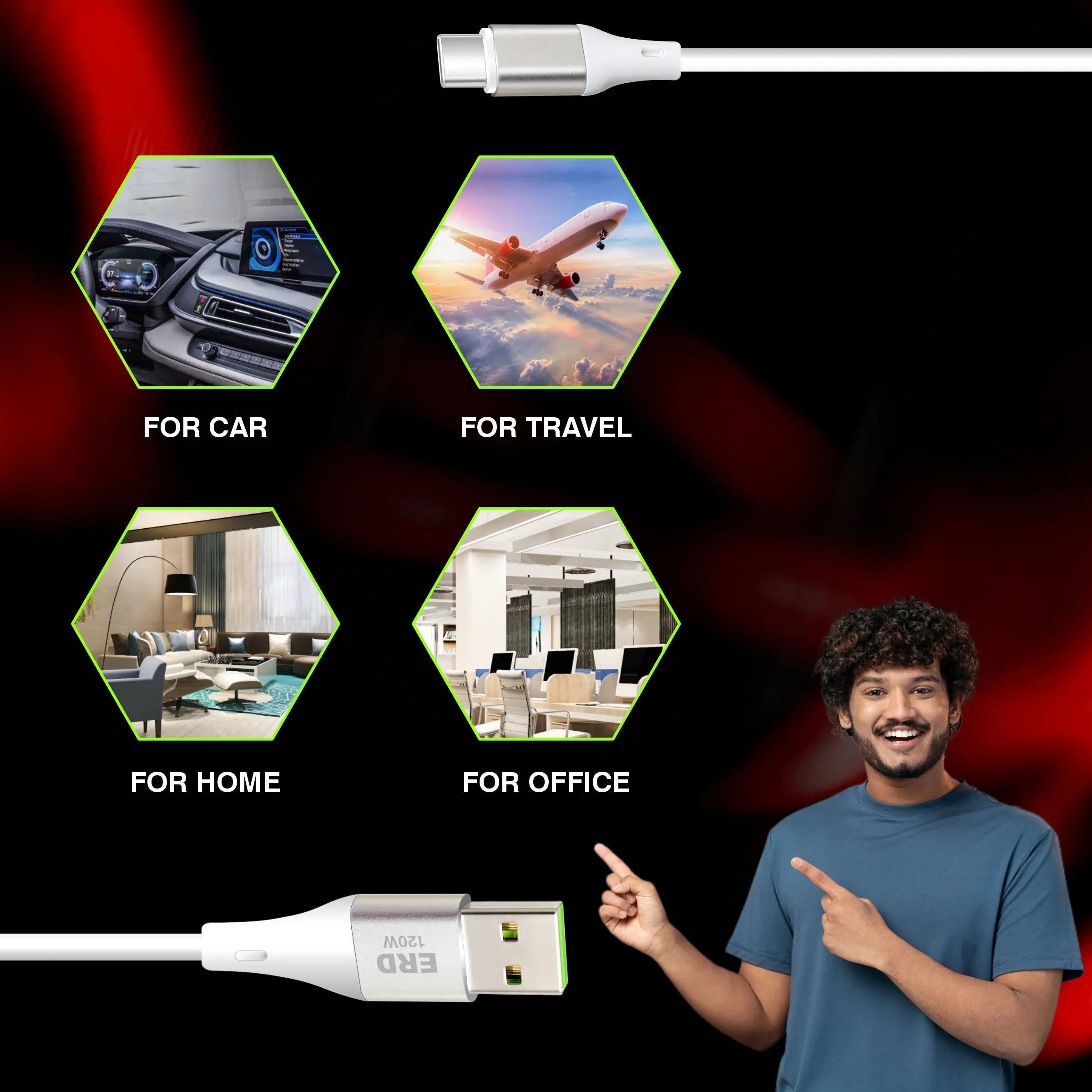 ERD UC-352 USB-C DATA CABLE PMW 120W