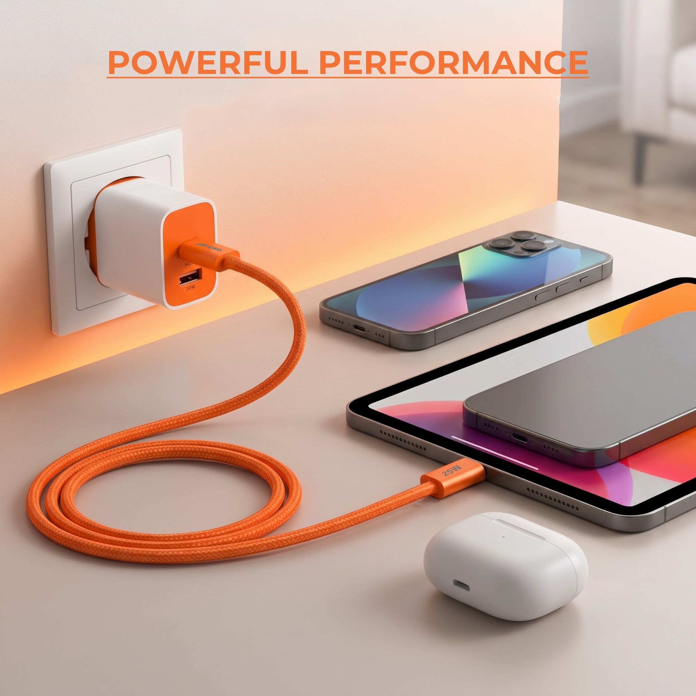 UC-388 USB-C to Lightning Braided Data Cable Solid casing 25W