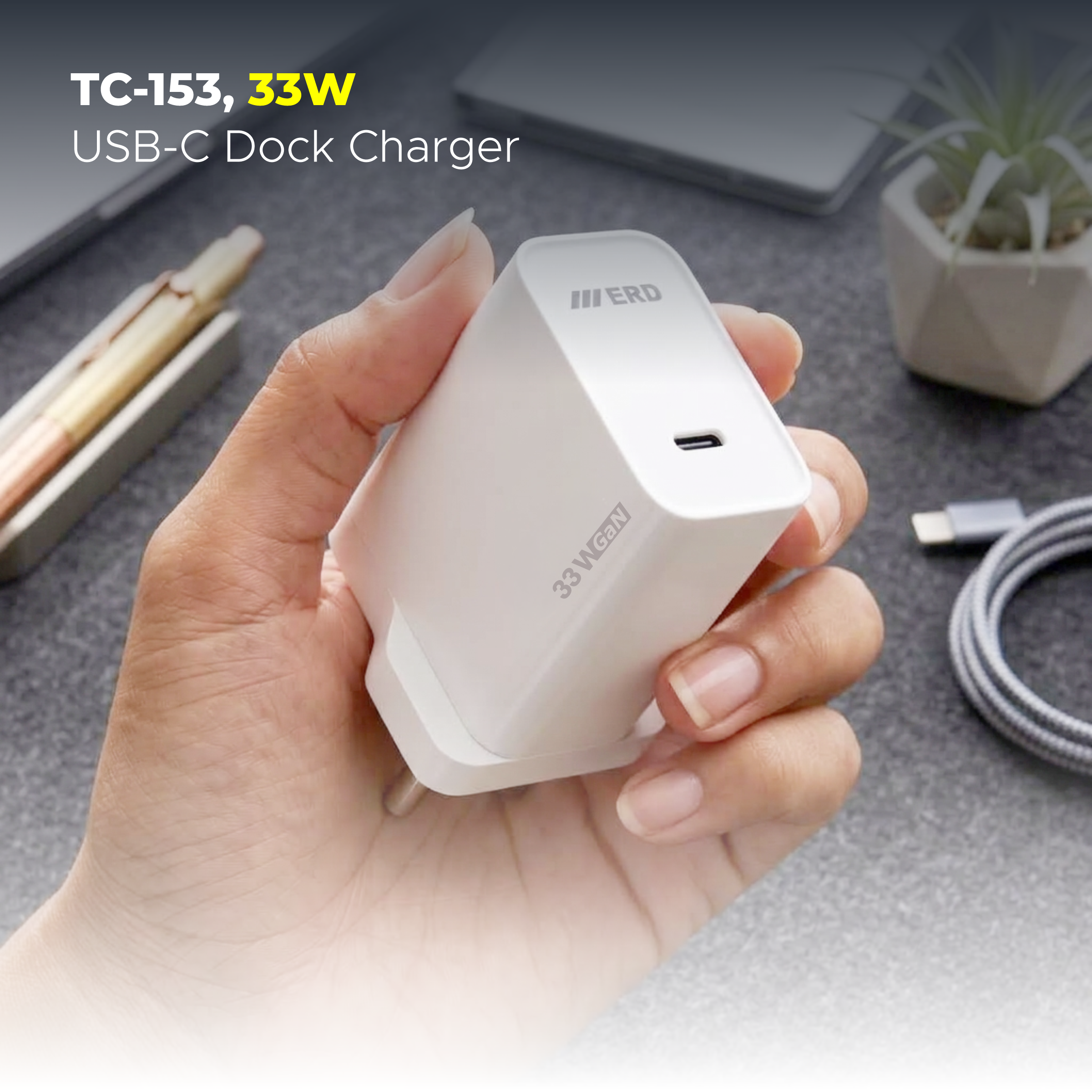 TC-153 USB-C GaN Charger, 33W