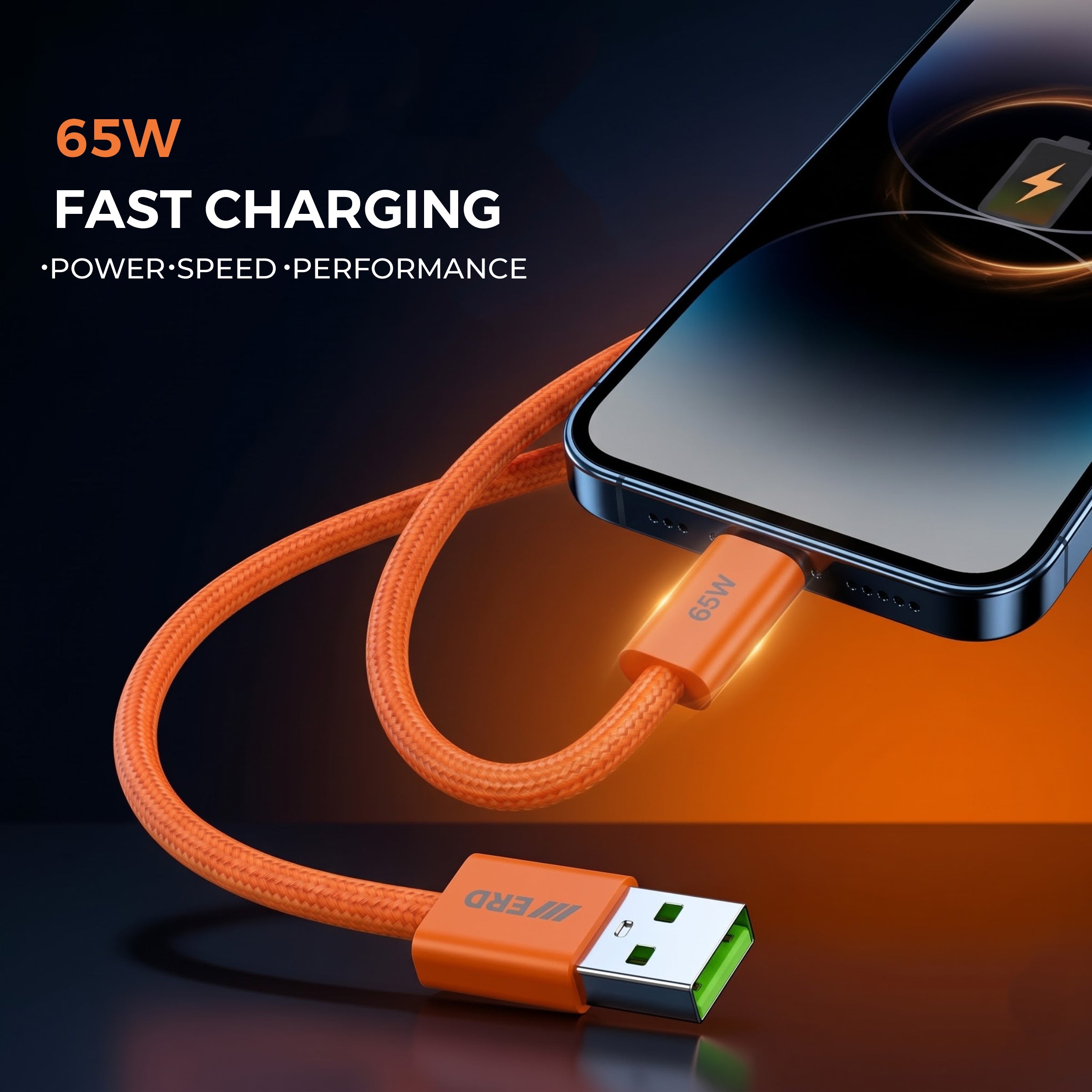 UC-385 USB-A To C Braided Data Cable Solid Casing 65W