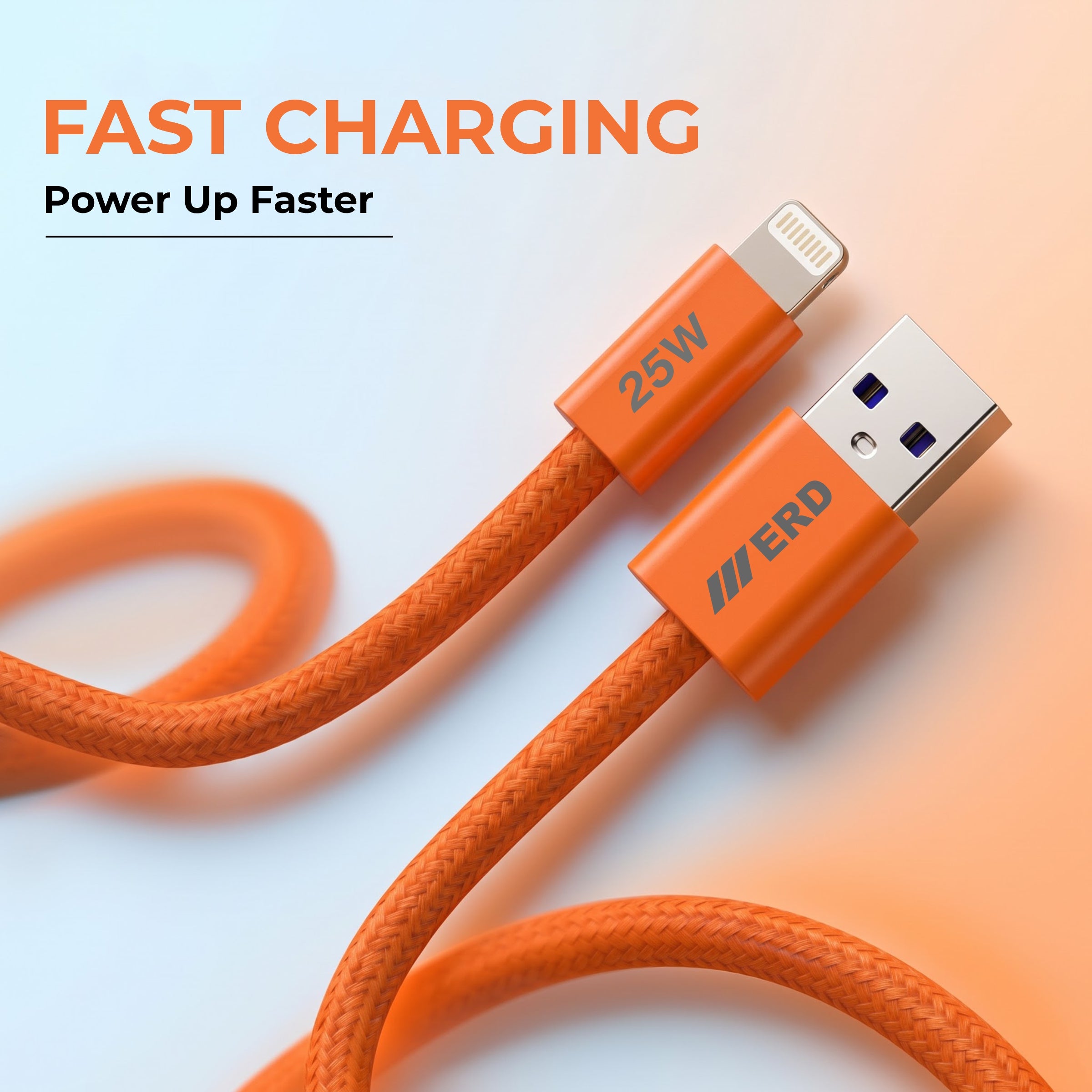 UC-387 USB-A to Lightning Braided Data Cable Solid casing 25W