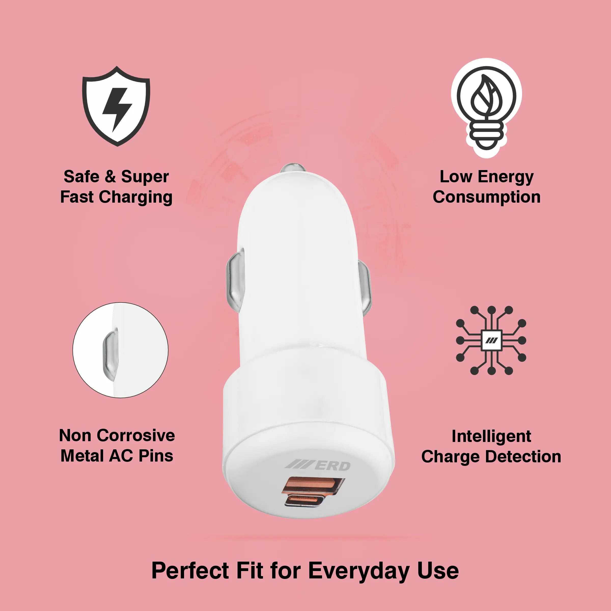 ERD CC-116 25W PD+QC (USB-A+USB-C) CHARGER