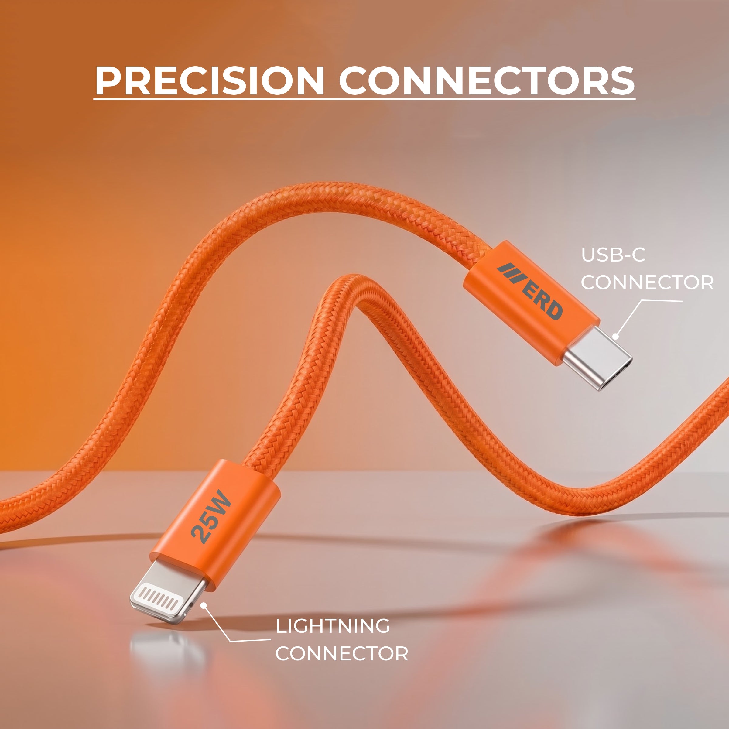 UC-388 USB-C to Lightning Braided Data Cable Solid casing 25W