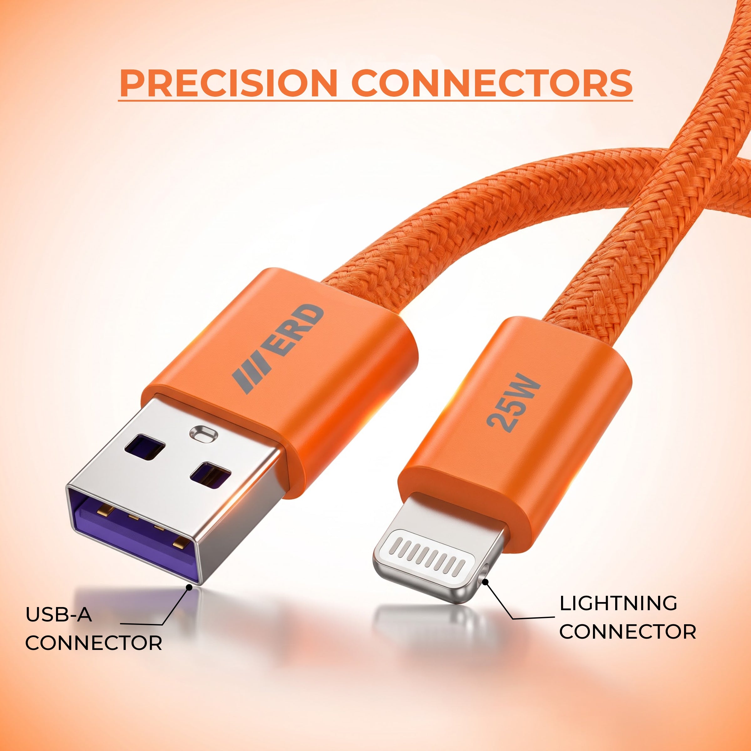 UC-387 USB-A to Lightning Braided Data Cable Solid casing 25W