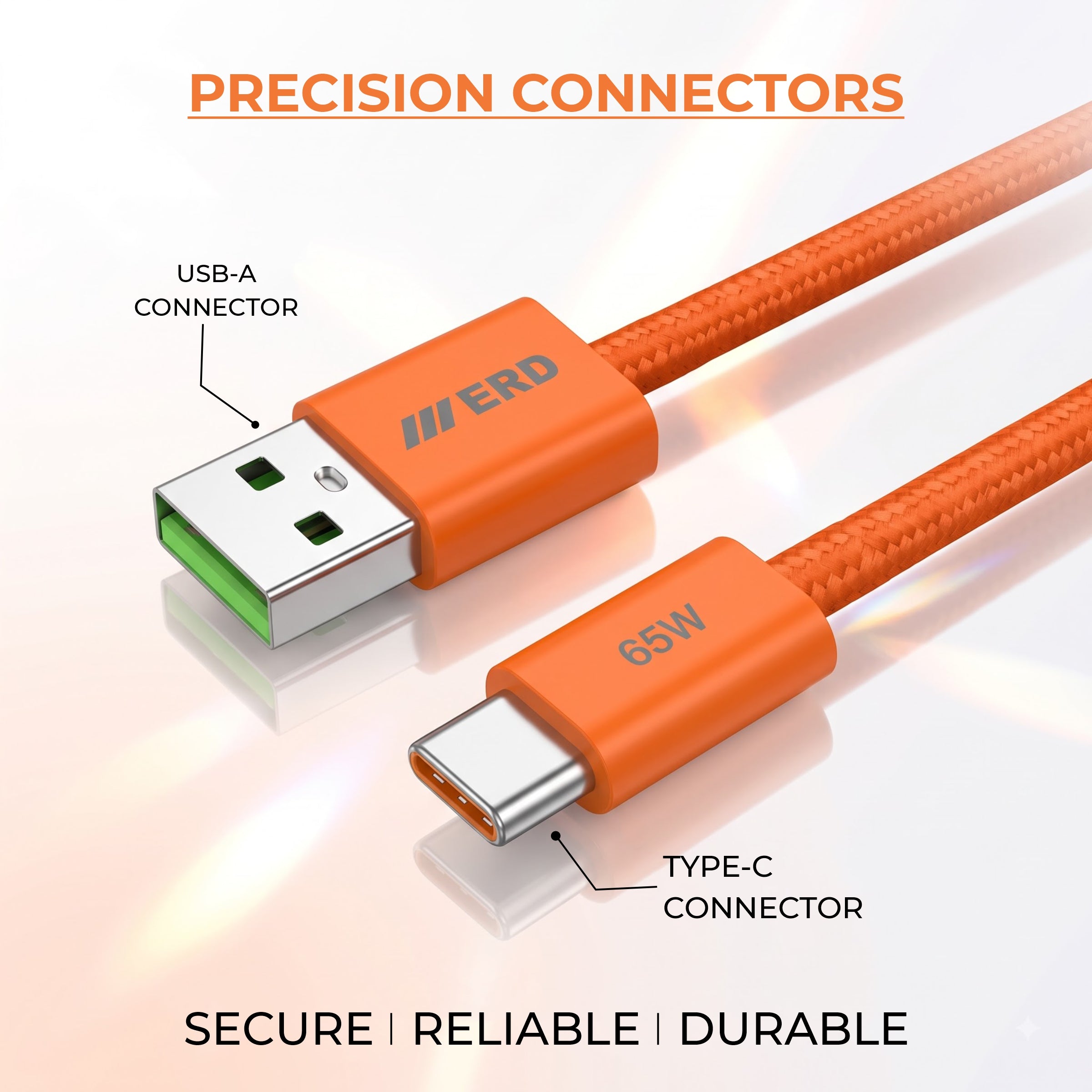 UC-385 USB-A To C Braided Data Cable Solid Casing 65W