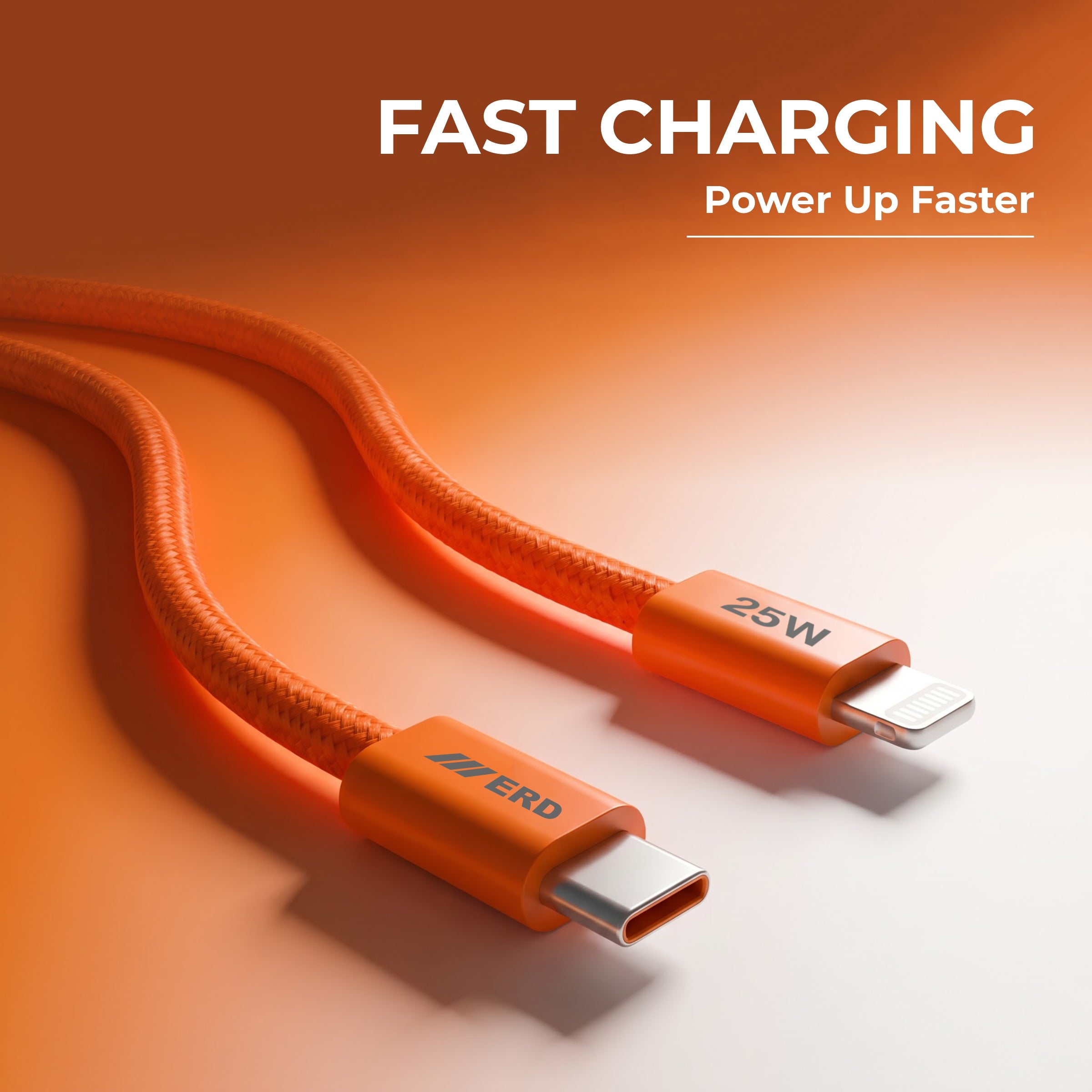 UC-388 USB-C to Lightning Braided Data Cable Solid casing 25W