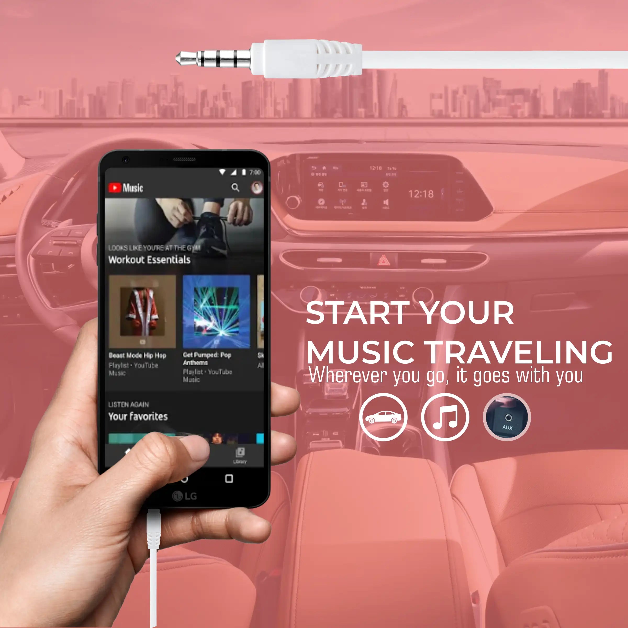 ERD UC-203 4 Pole Mobile Aux Cable 1 Meter