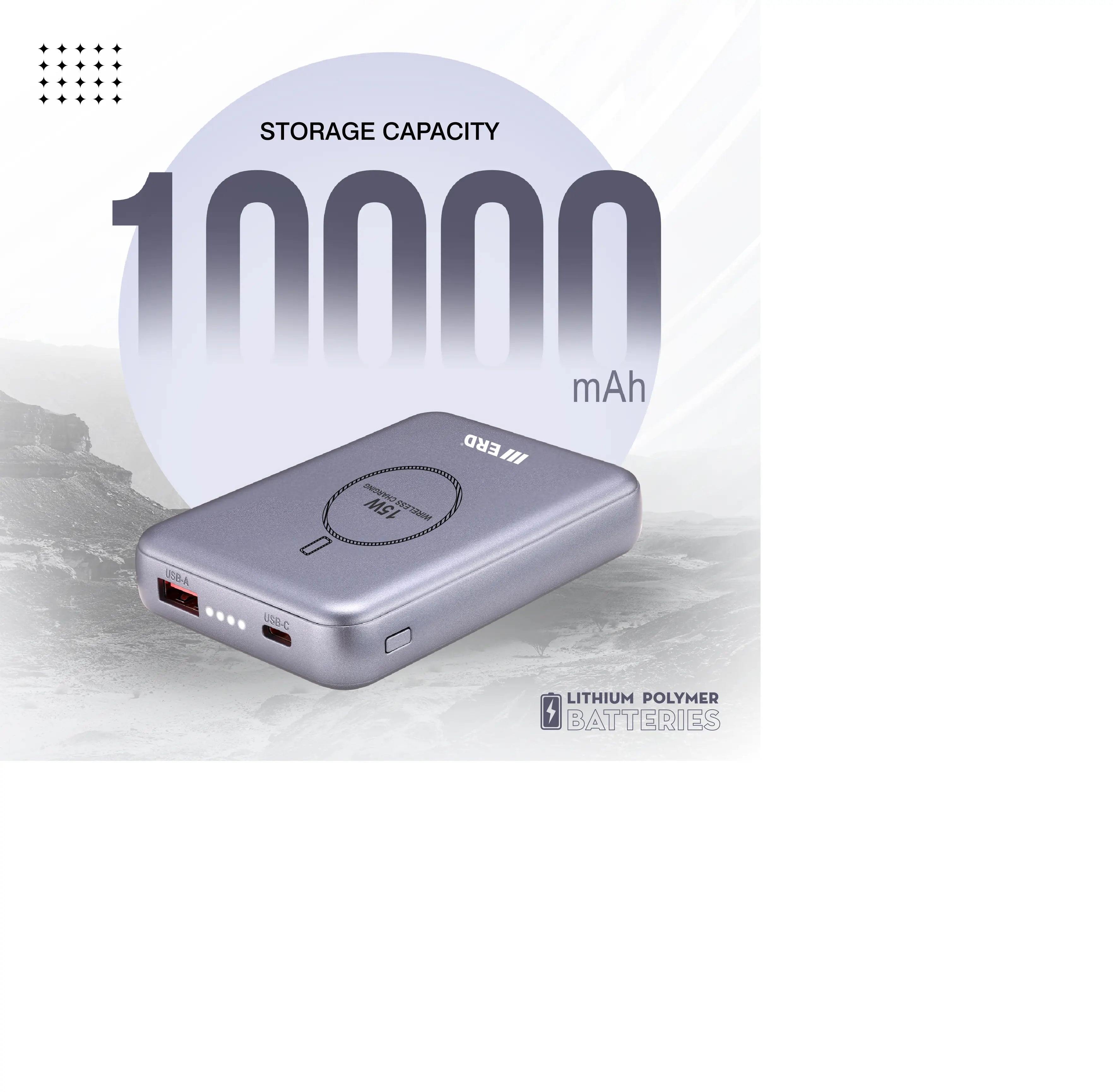 ERD PB-180 Power Bank 10000 mAh (25W) with Wireless Charging