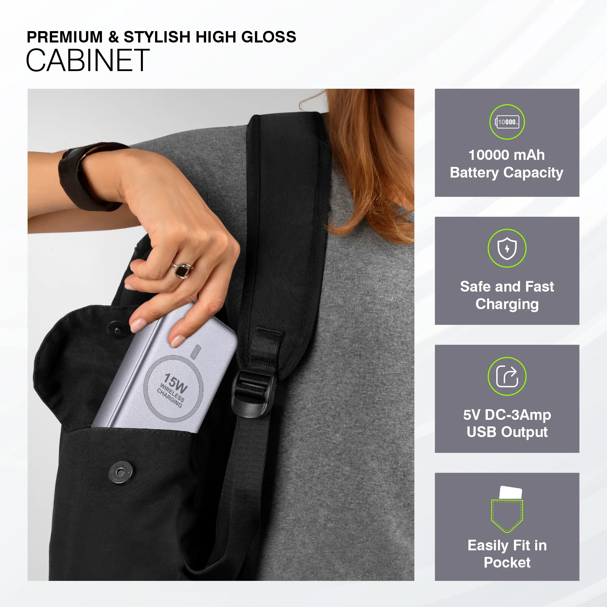 ERD PB-180 Power Bank 10000 mAh (25W) with Wireless Charging