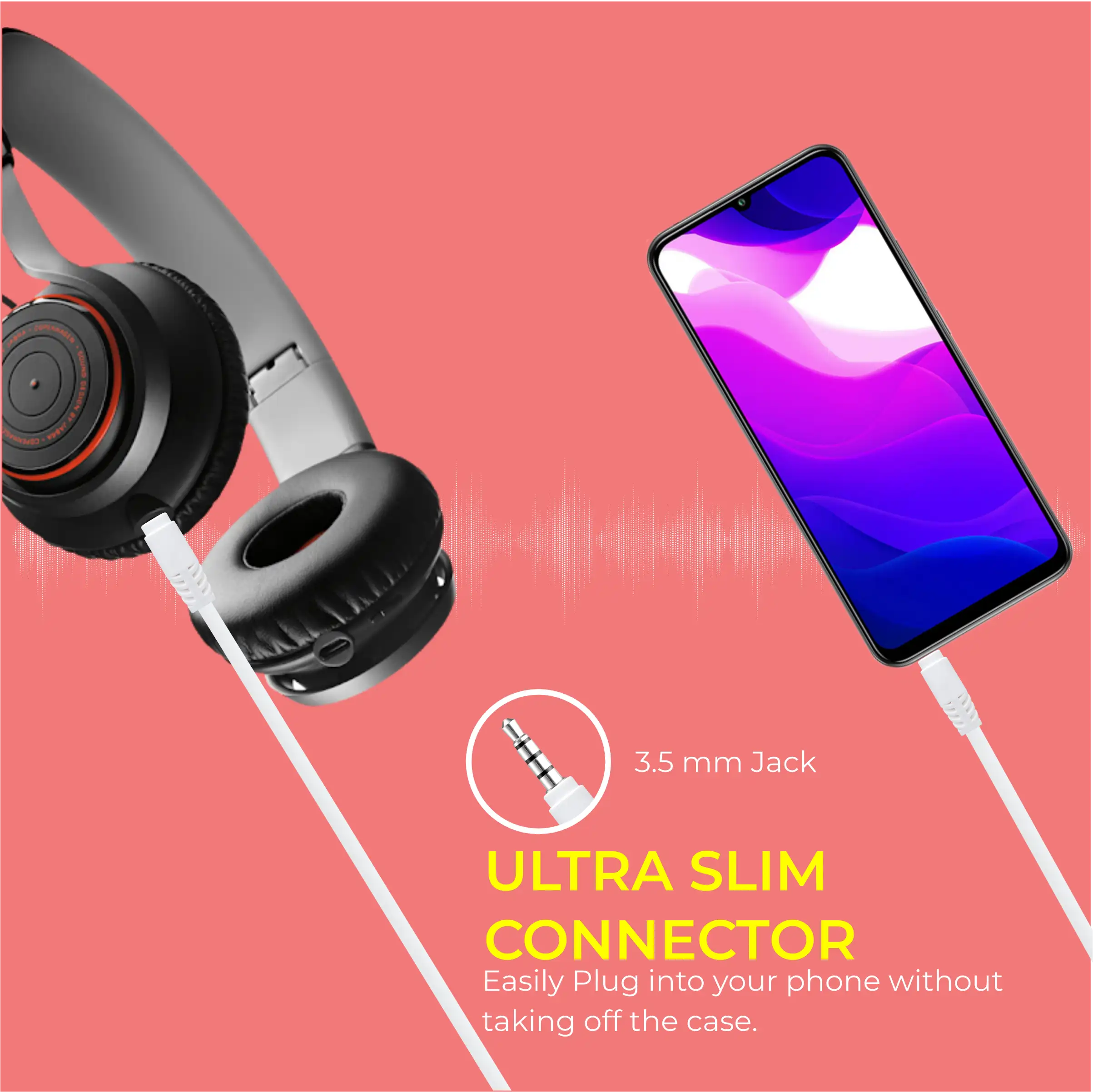 ERD UC-203 4 Pole Mobile Aux Cable 1 Meter