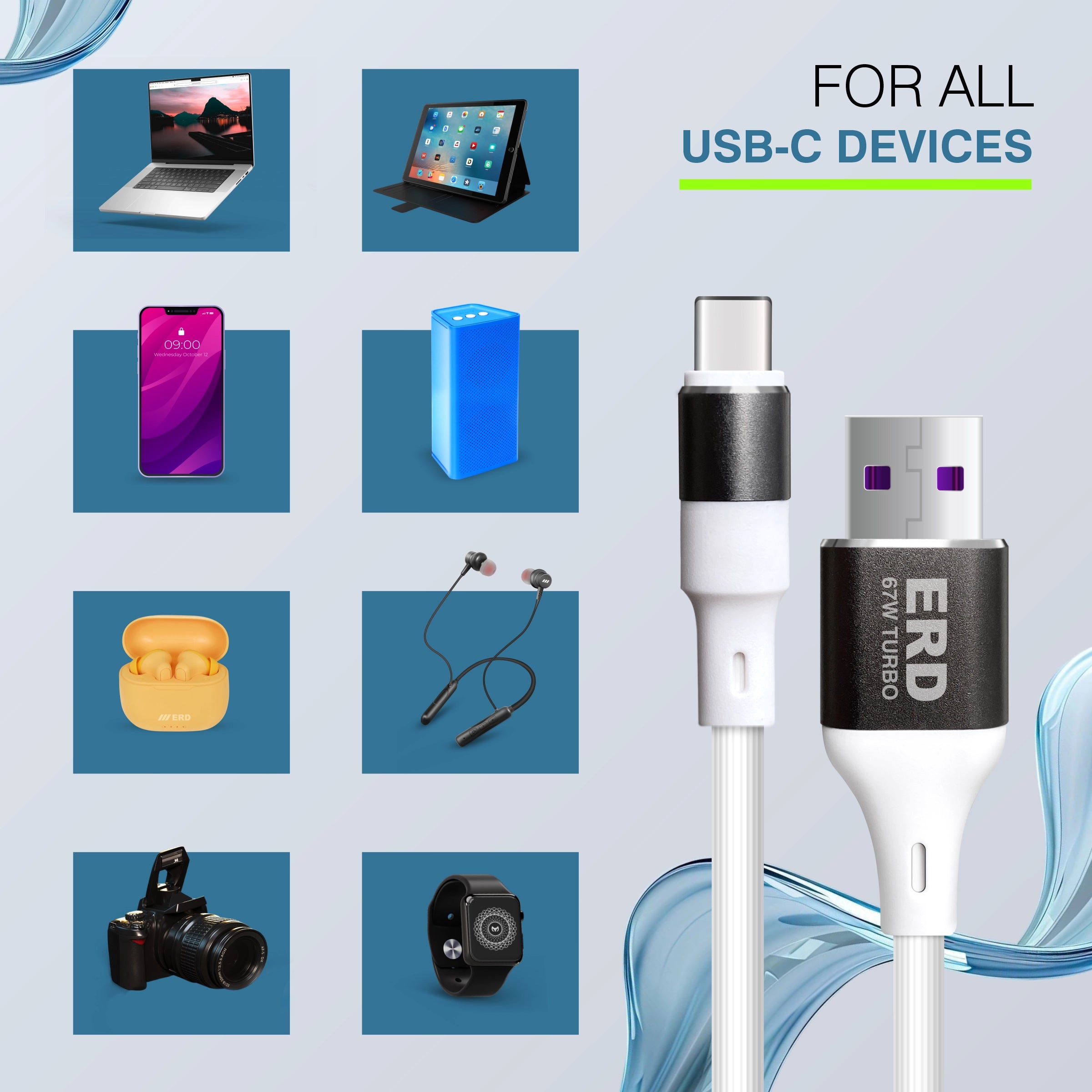 ERD UC-144 USB-C Turbo Charge Metal Cable