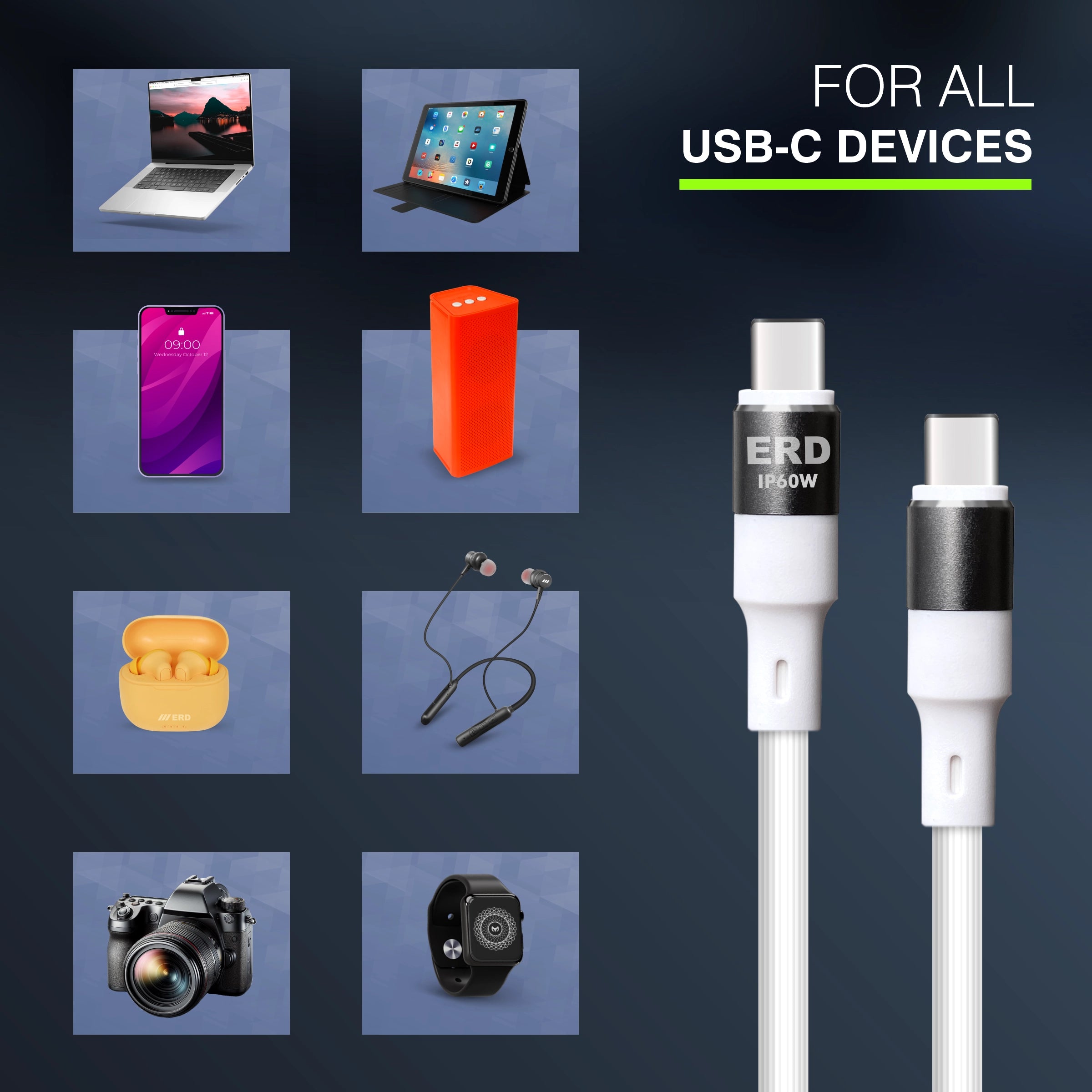 ERD UC-114 USB-C TO C (IP15) Metal Data Cable