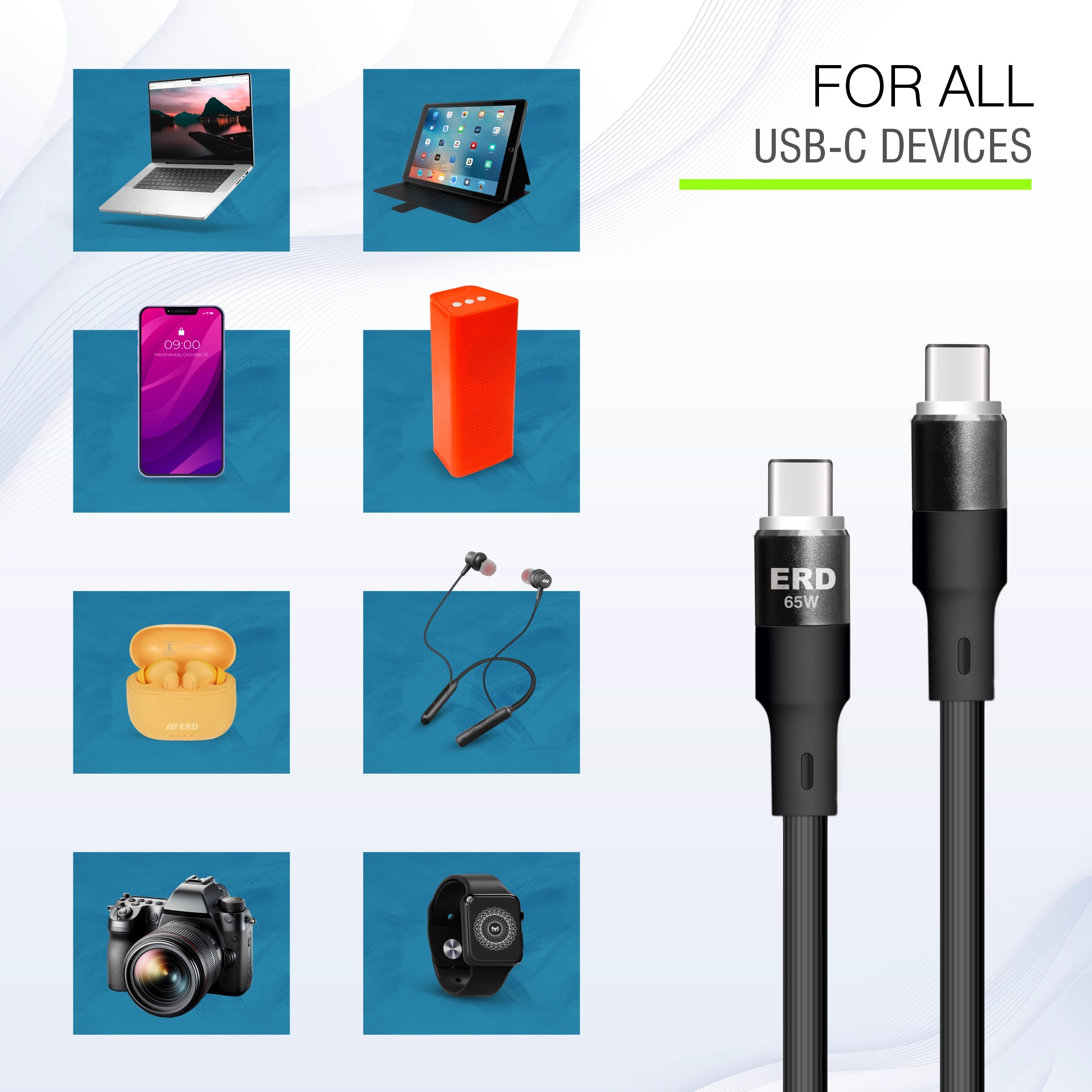 ERD UC-120 USB-C TO C Metal Data Cable