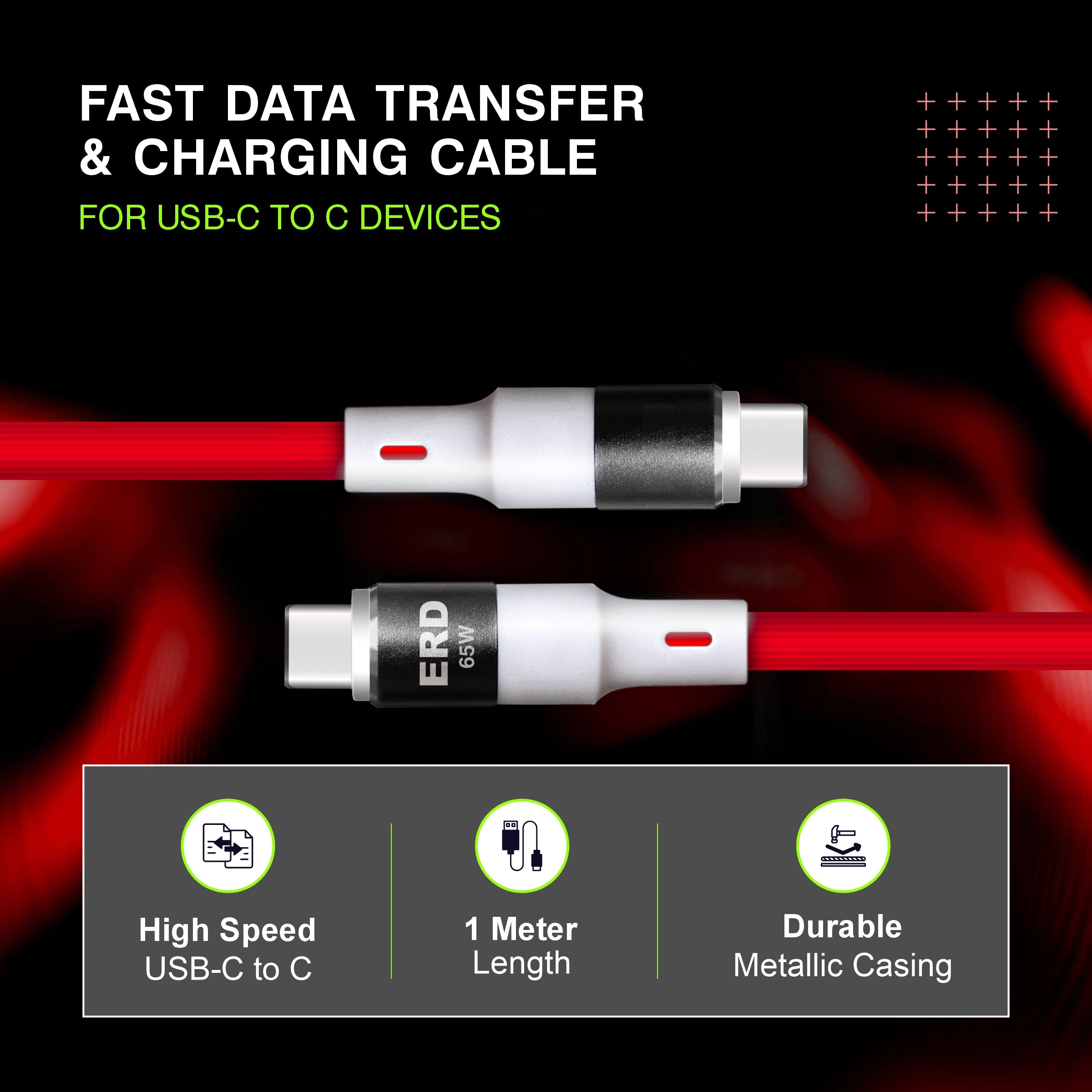 ERD UC-121 USB-C TO C Metal Data Cable