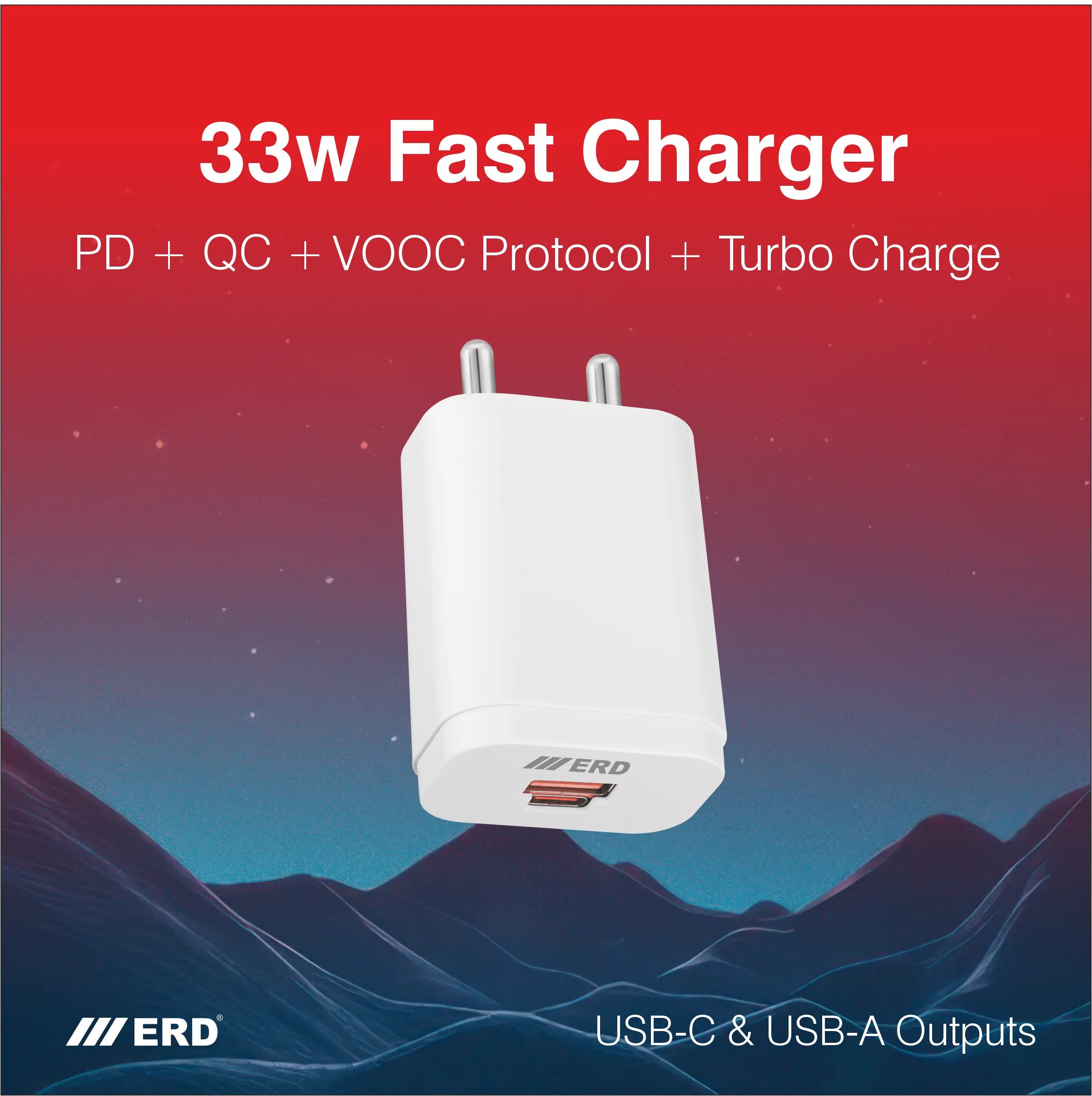 ERD TC-252 33Watt PD+QC+VOOC+TURBO Charger