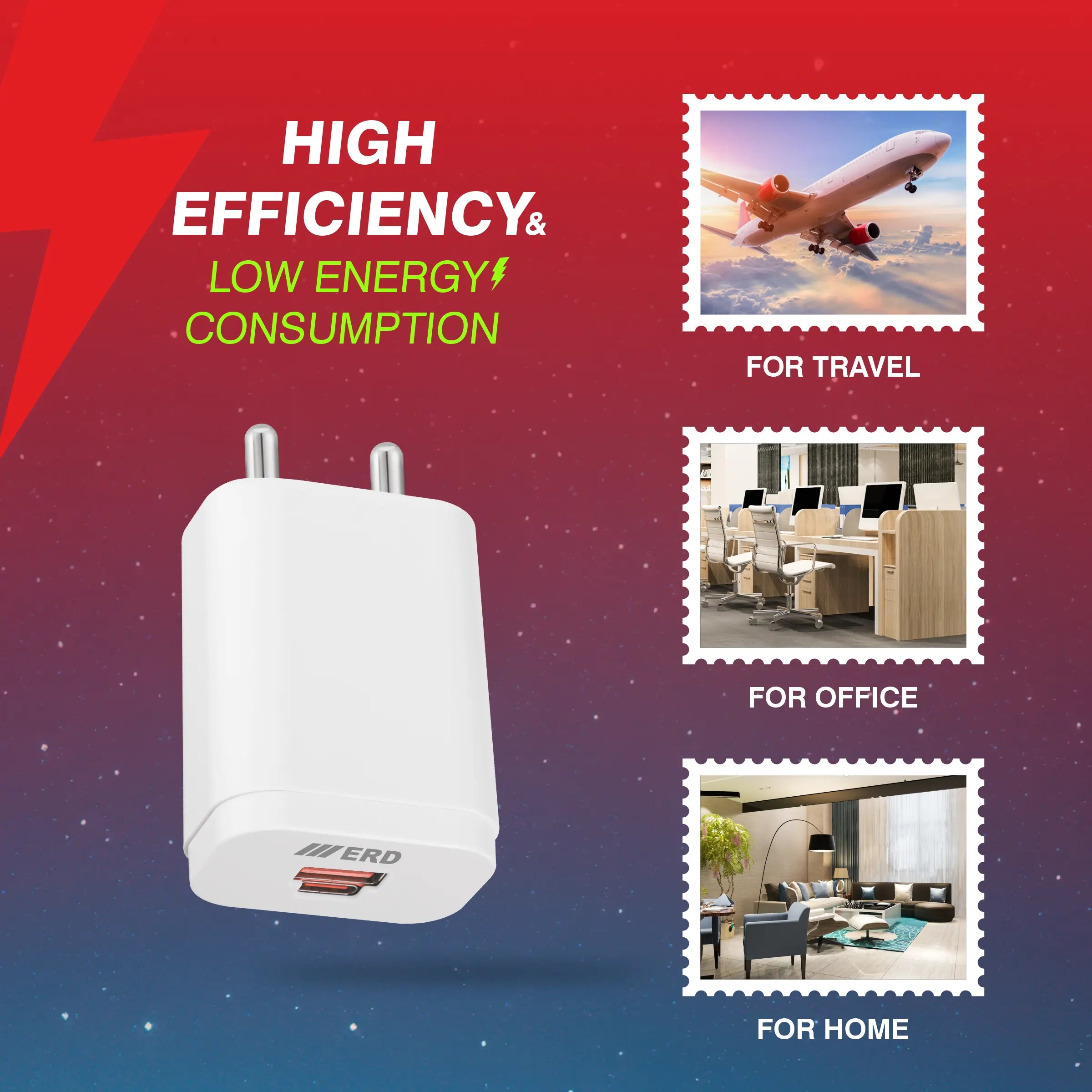 ERD TC-252 33Watt PD+QC+VOOC+TURBO Charger