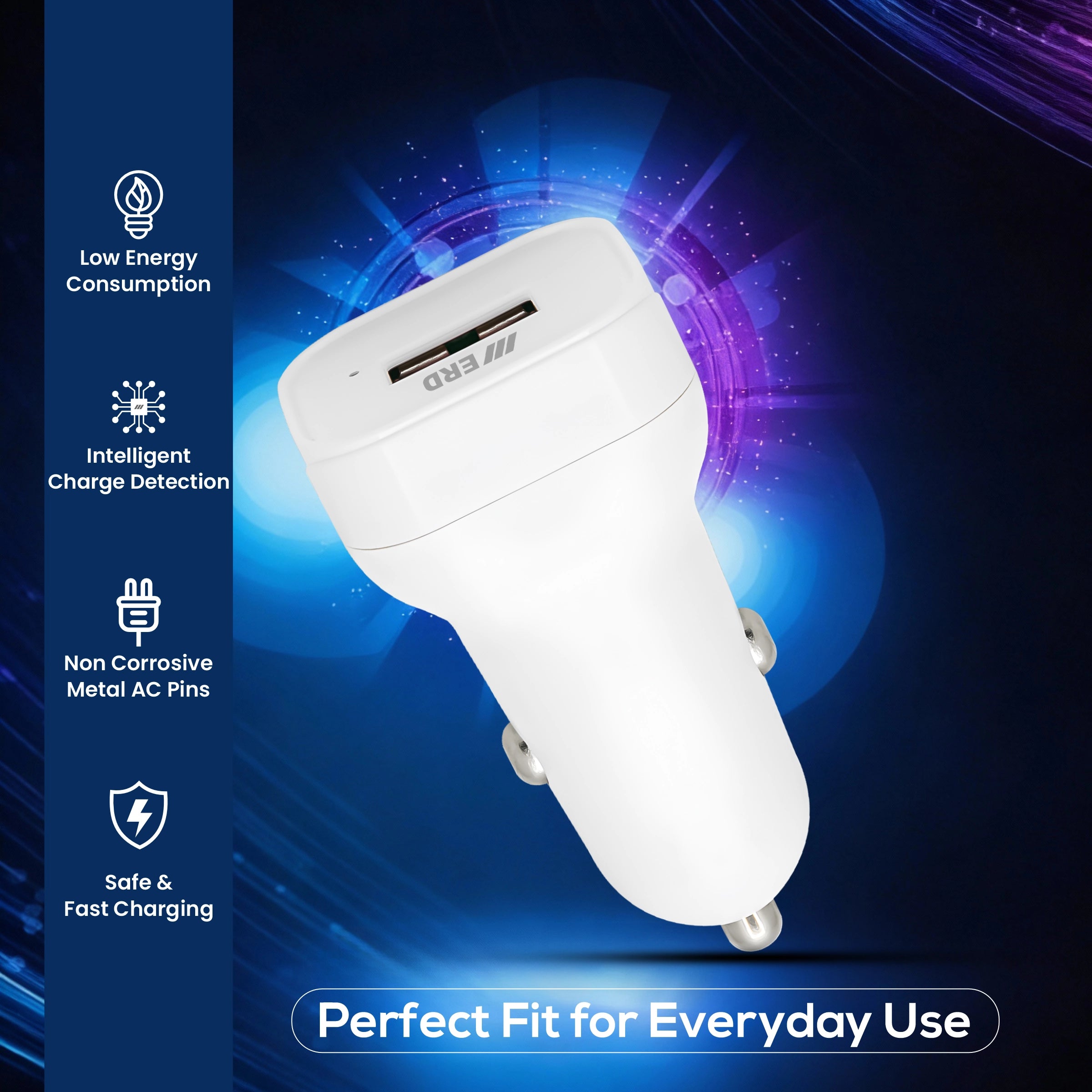 ERD MOBILE CHARGER CC-102 USB-A CHARGER + 2 IN 1 USB CABLE (Micro + USB-C Cable)