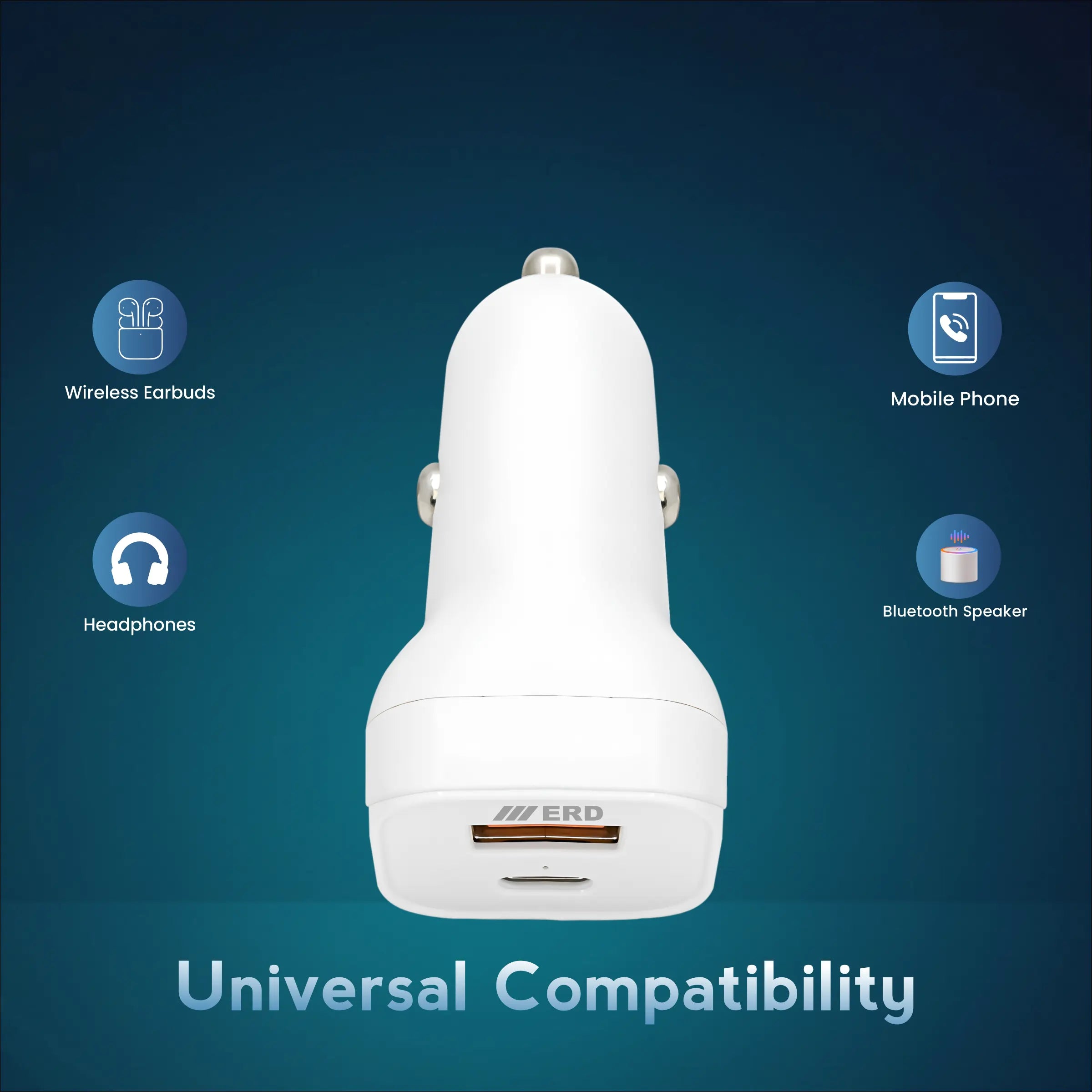 ERD CC-131 CHARGER USB A/ CTOC PD WHT 20W Fast Charger