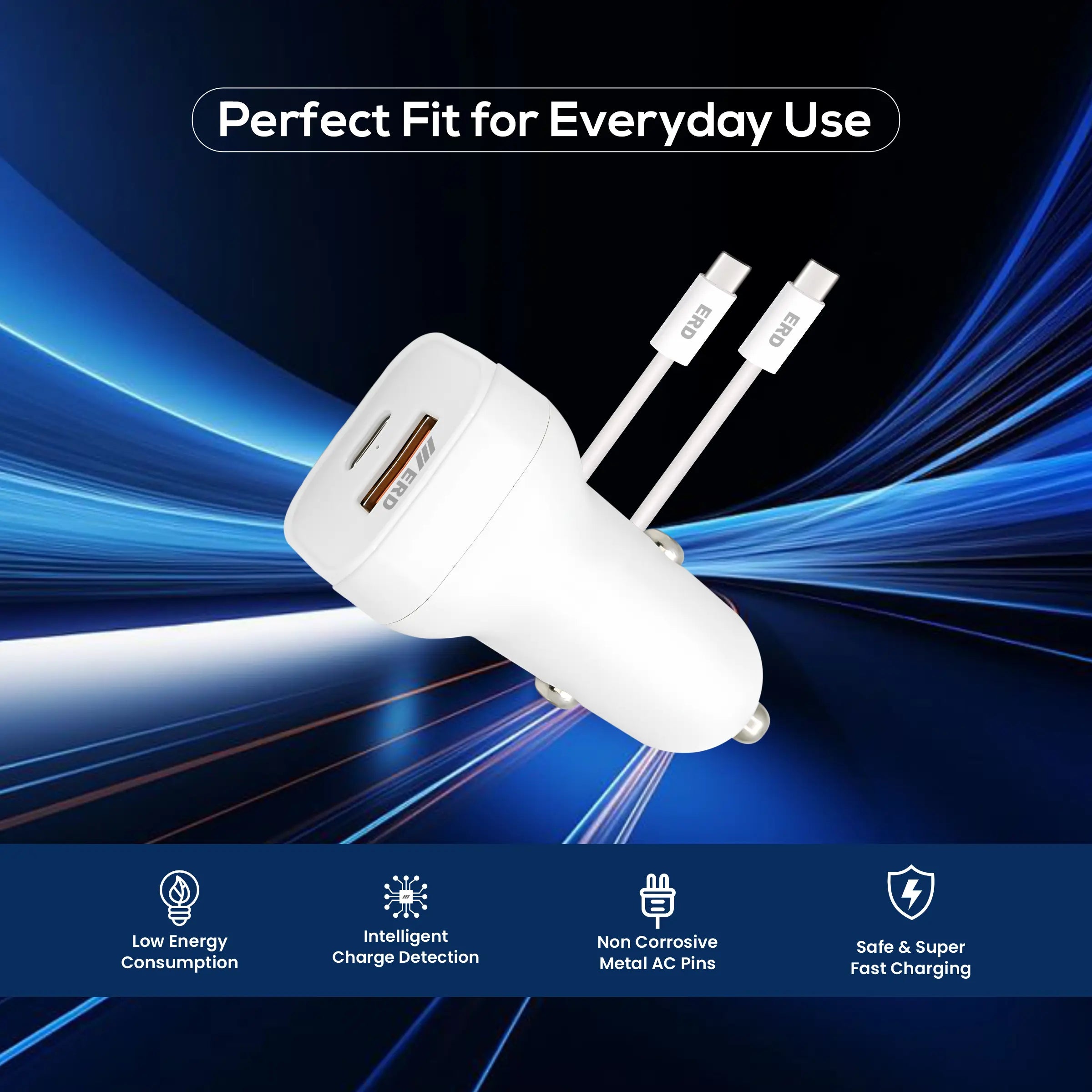 ERD CC-131 CHARGER USB A/ CTOC PD WHT 20W Fast Charger