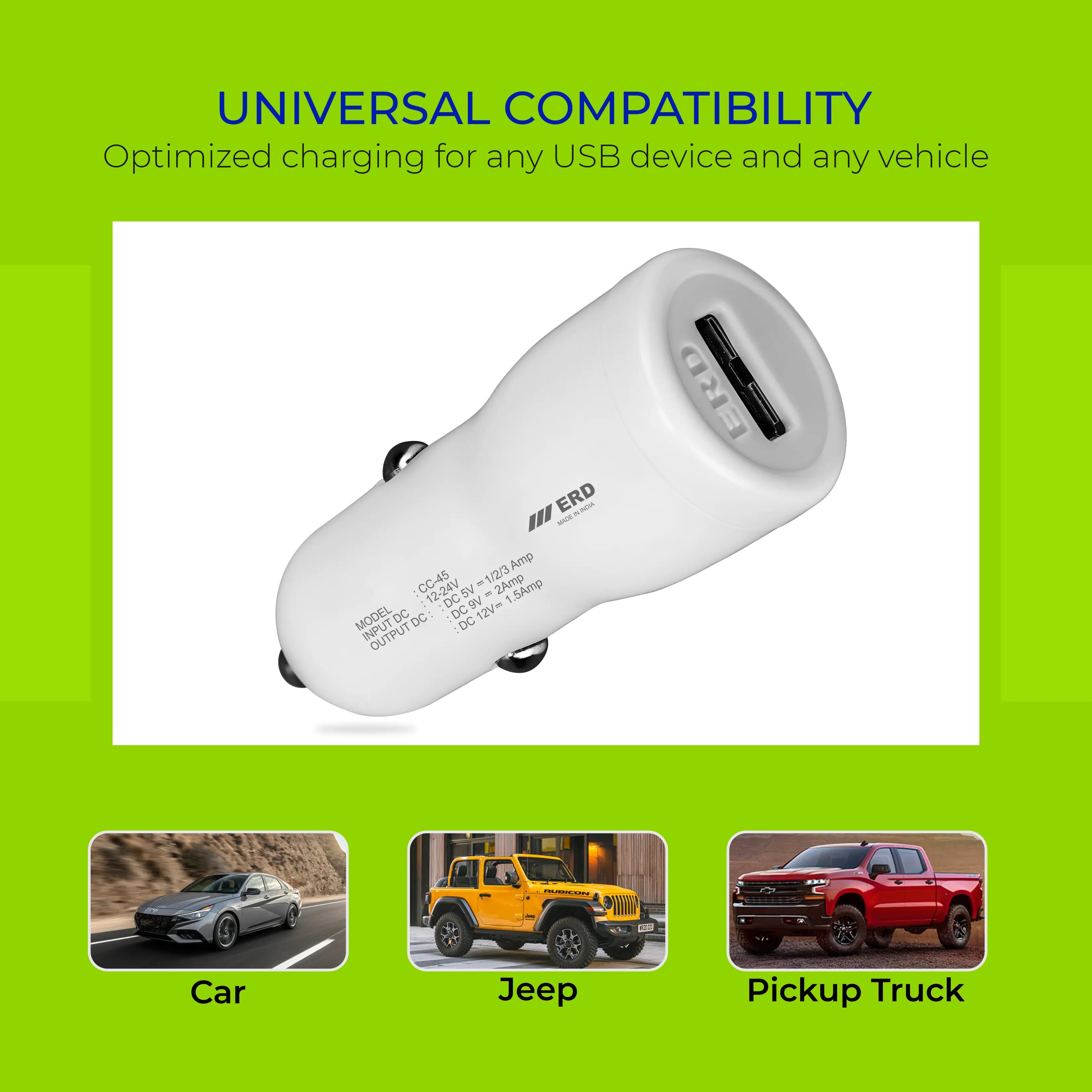 ERD MOBILE CHARGER CC-45 USB-A QC