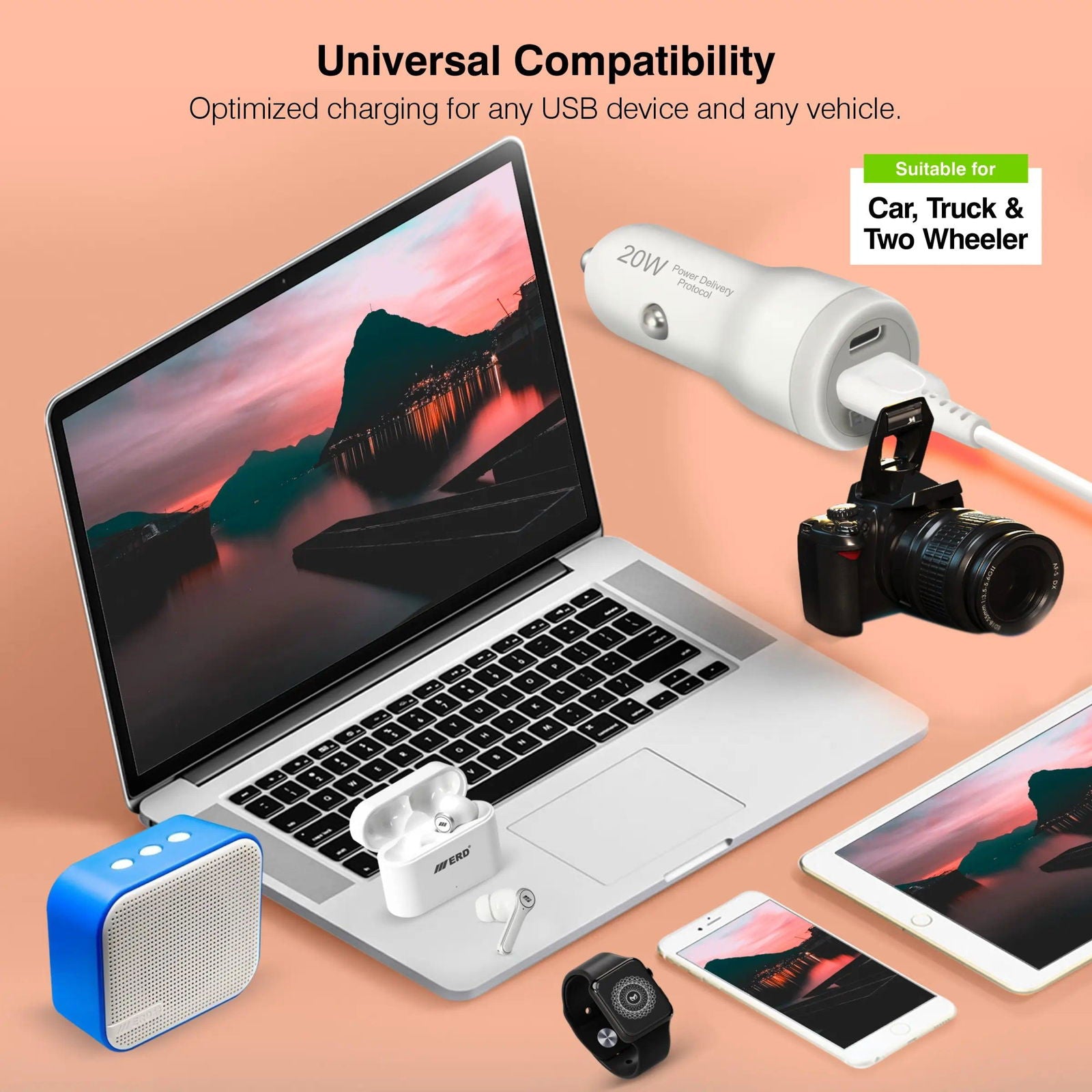 ERD CC-49 20W Car Mobile Charger - ERD-INFOTECH