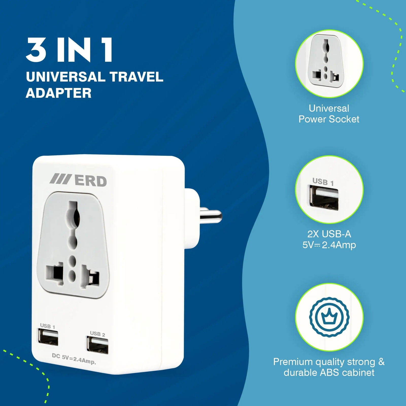 ERD EB-12 USB Charger + Power Socket - ERD-INFOTECH